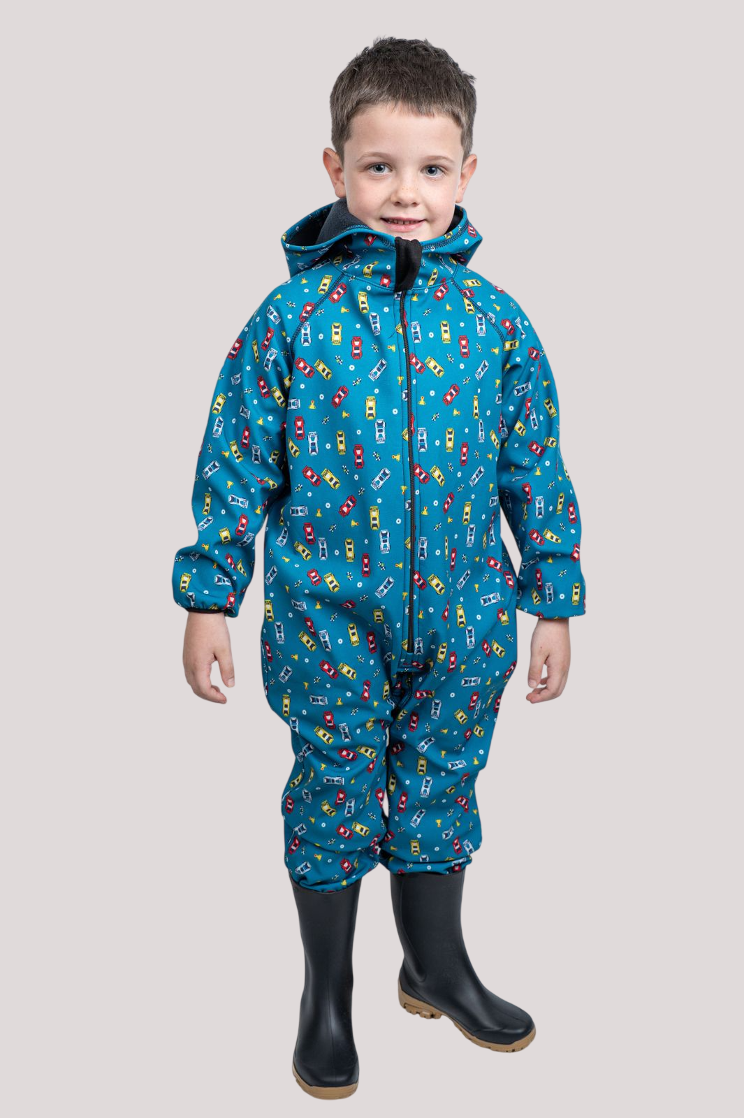 Salopeta copii impermeabila Lozan din softshell Masinute