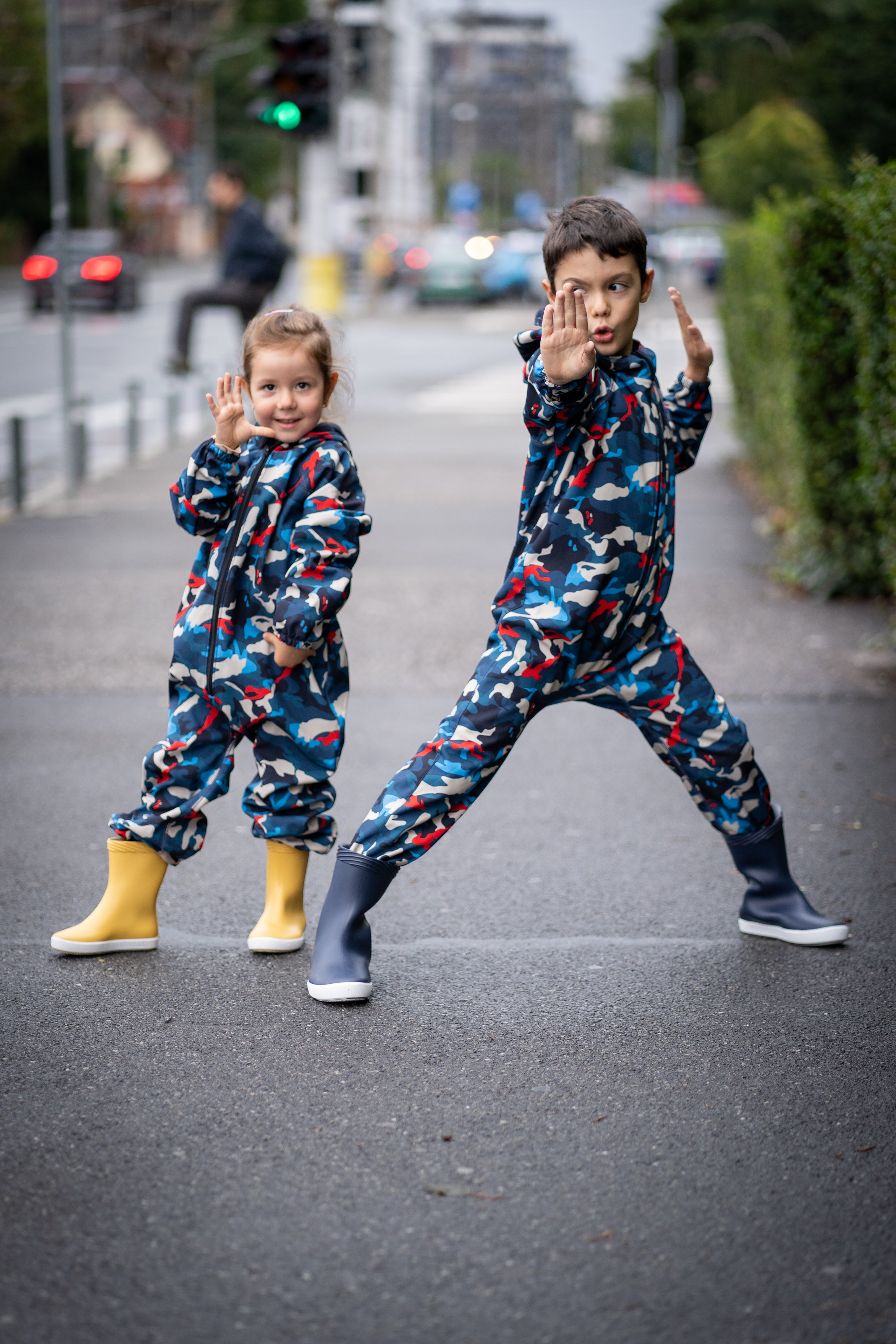 Salopeta copii impermeabila Lozan din softshell Camuflaj