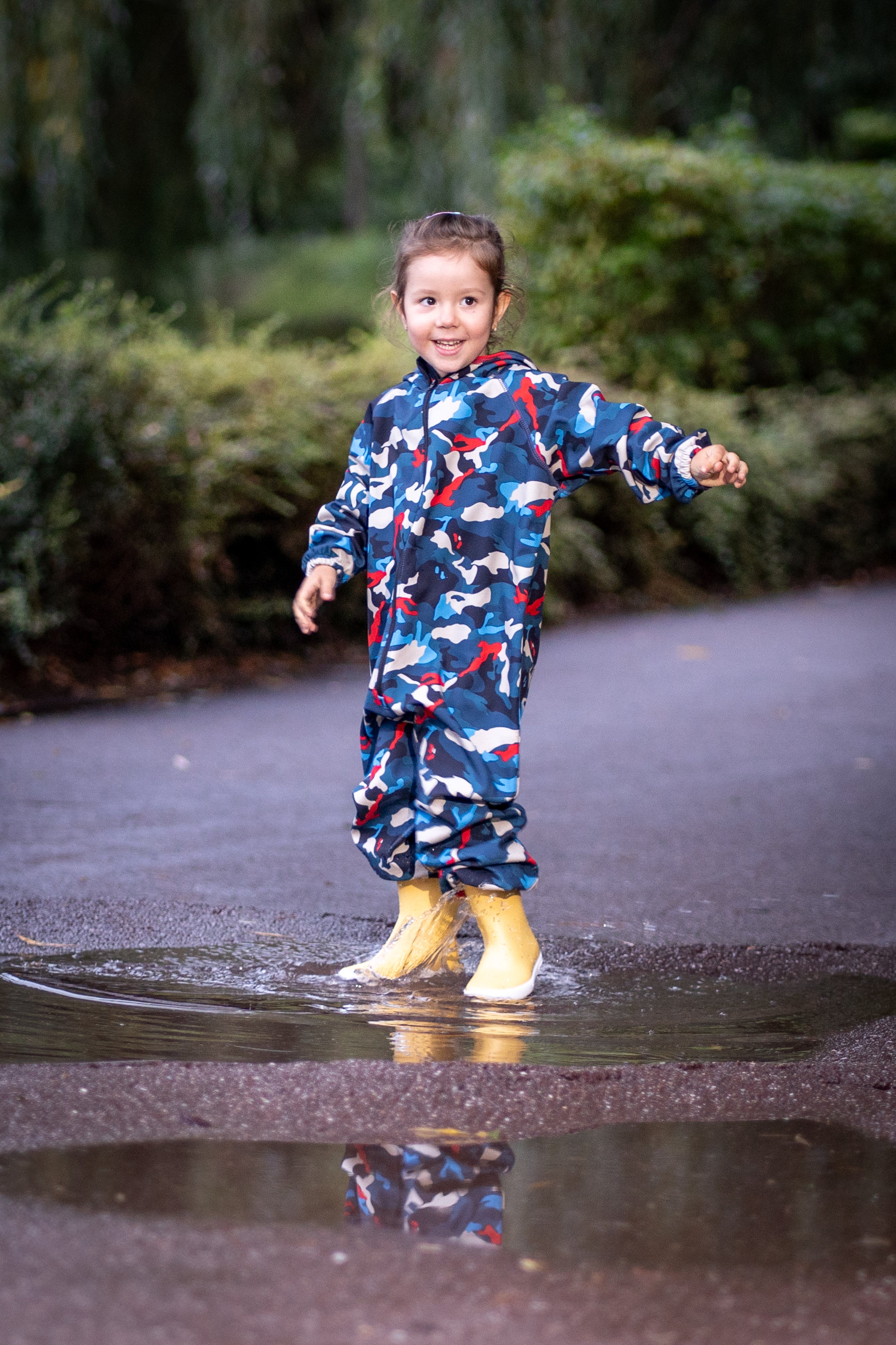 Salopeta copii impermeabila Lozan din softshell Camuflaj