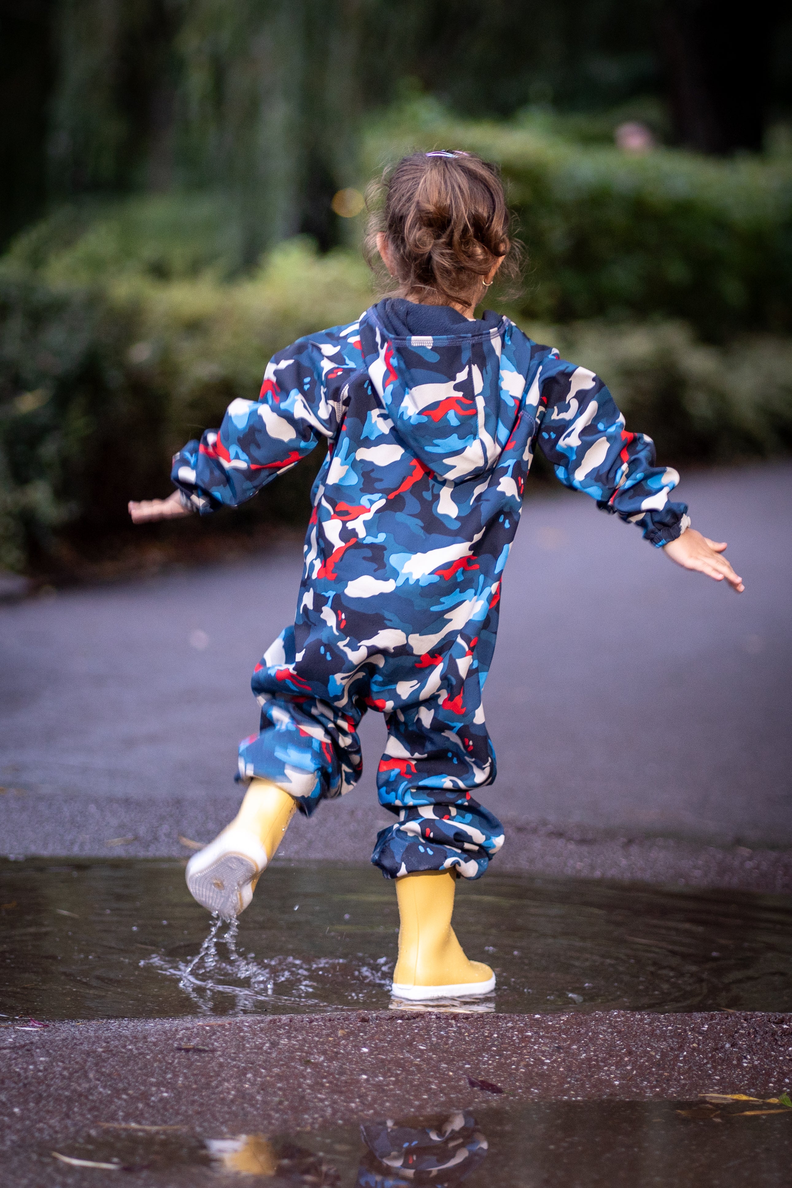 Salopeta copii impermeabila Lozan din softshell Camuflaj