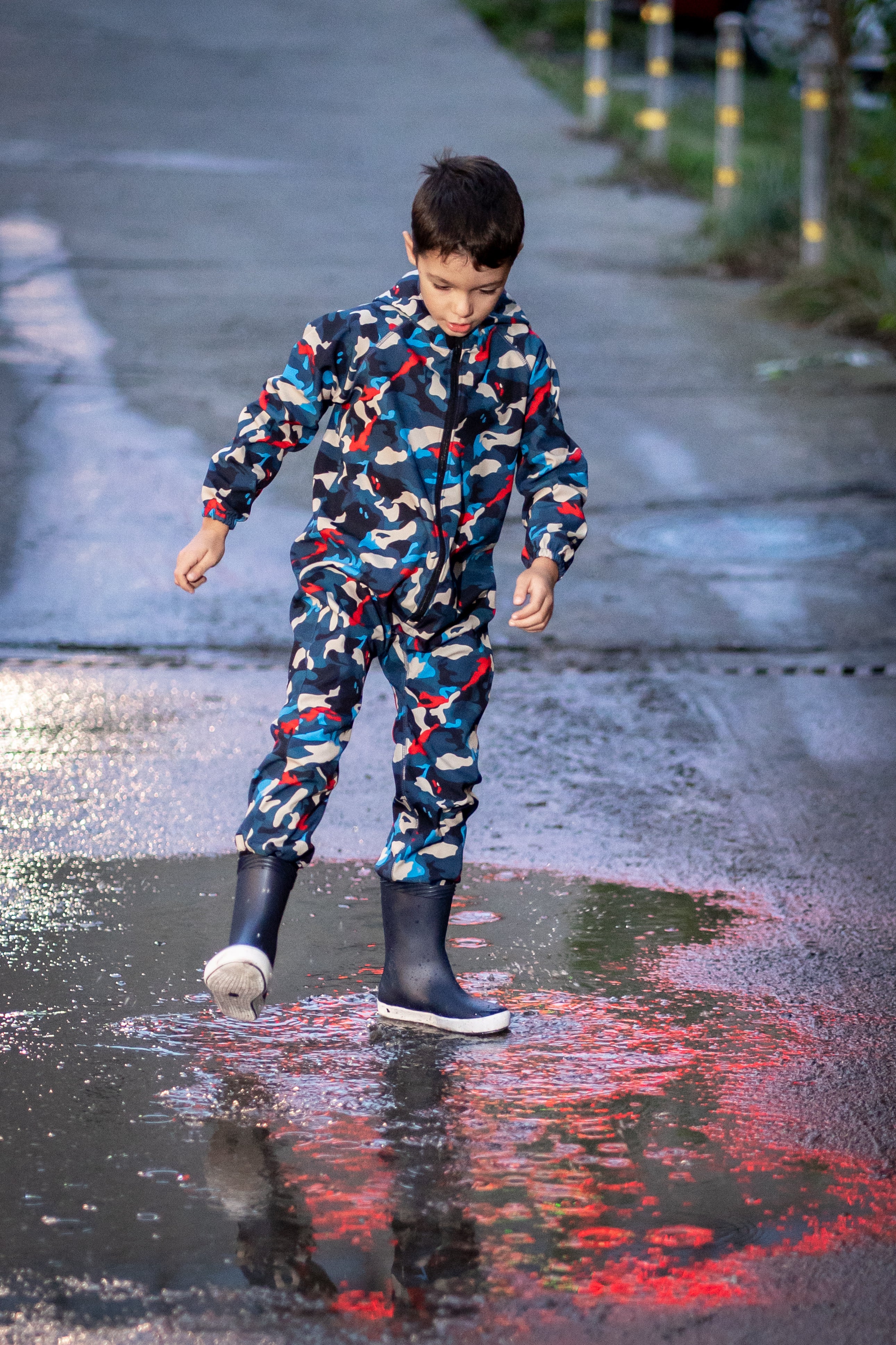 Salopeta copii impermeabila Lozan din softshell Camuflaj