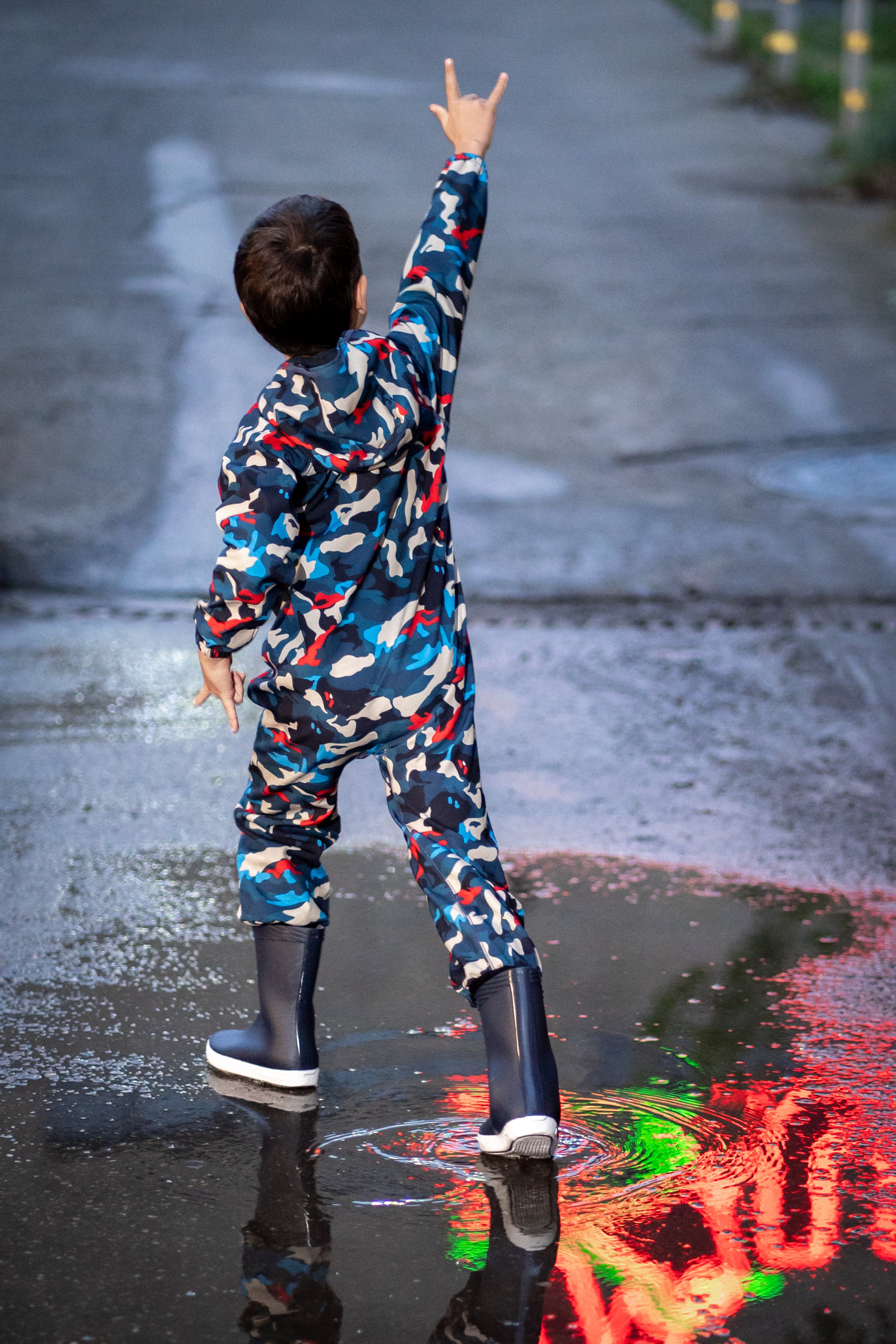 Salopeta copii impermeabila Lozan din softshell Camuflaj