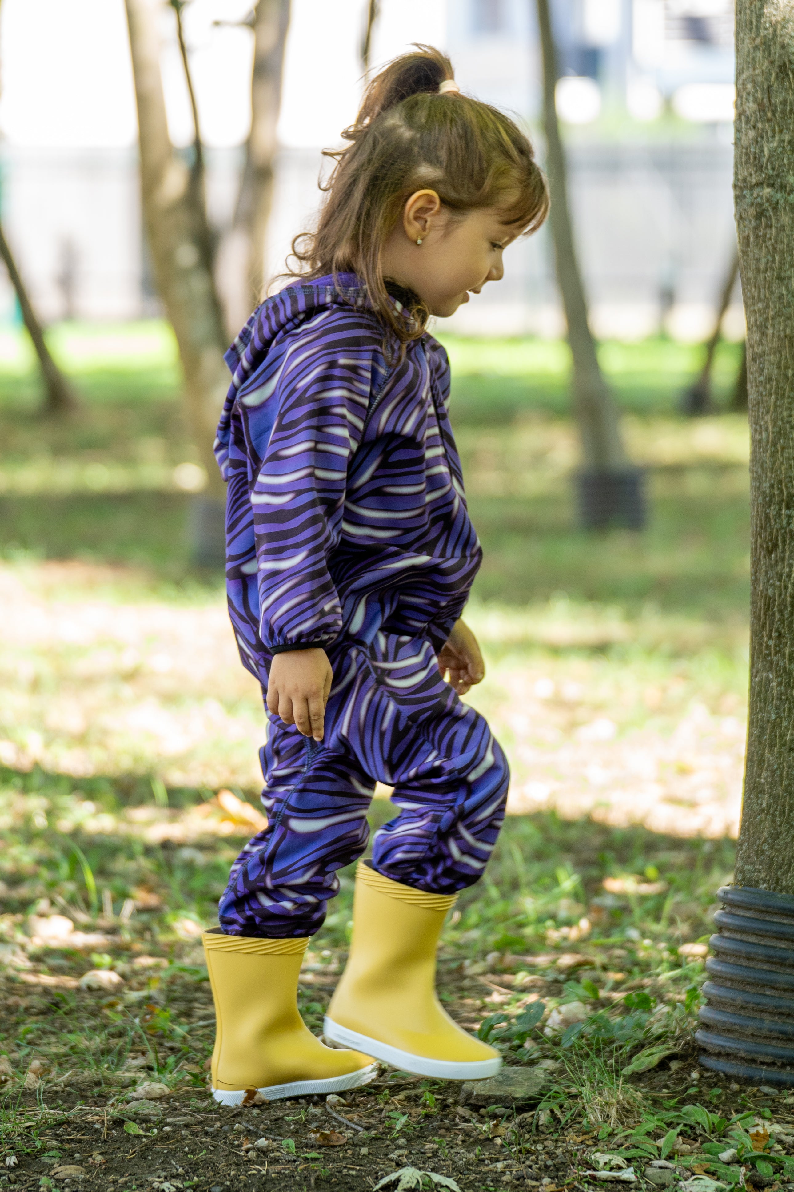 Salopeta copii impermeabila Lozan din softshell Zebra