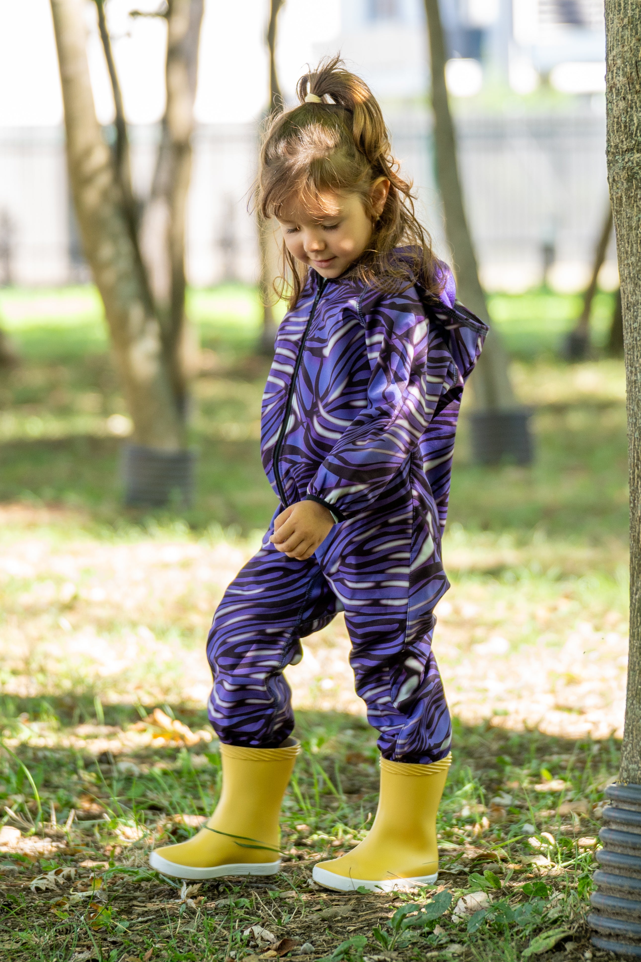 Salopeta copii impermeabila Lozan din softshell Zebra