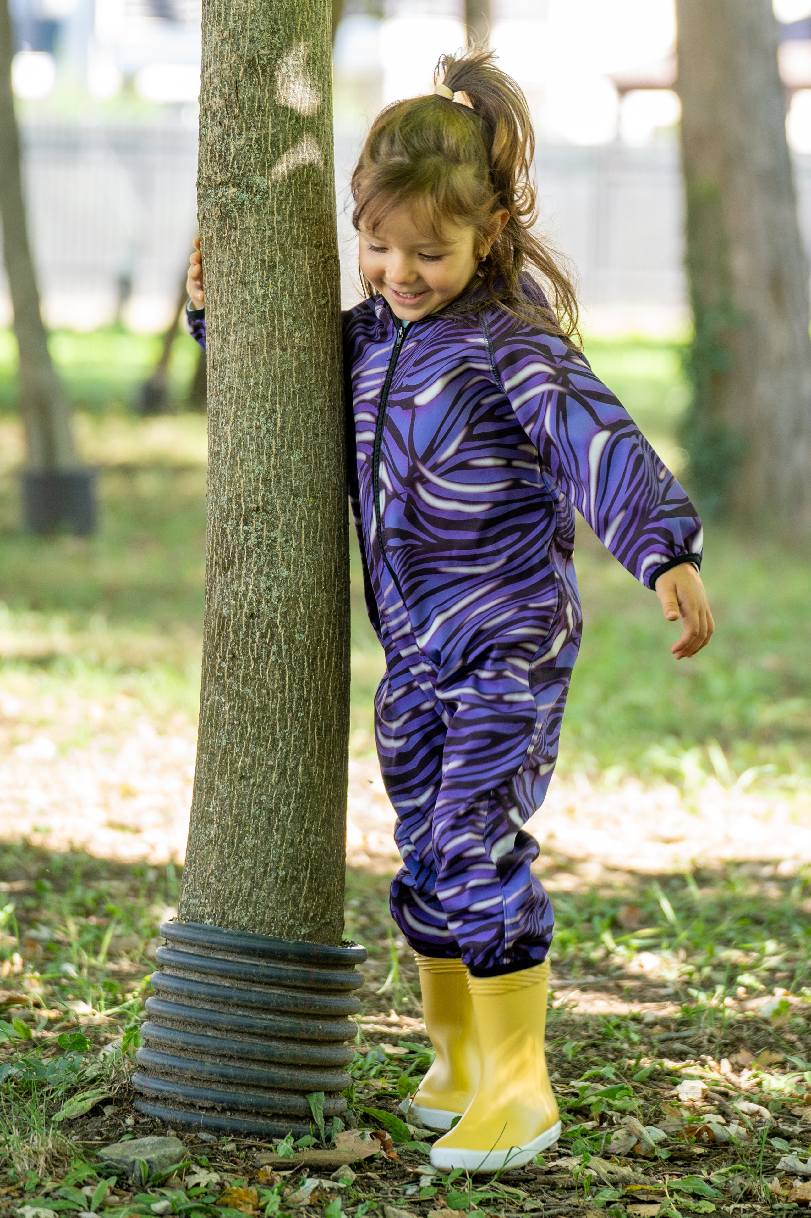 Salopeta copii impermeabila Lozan din softshell Zebra