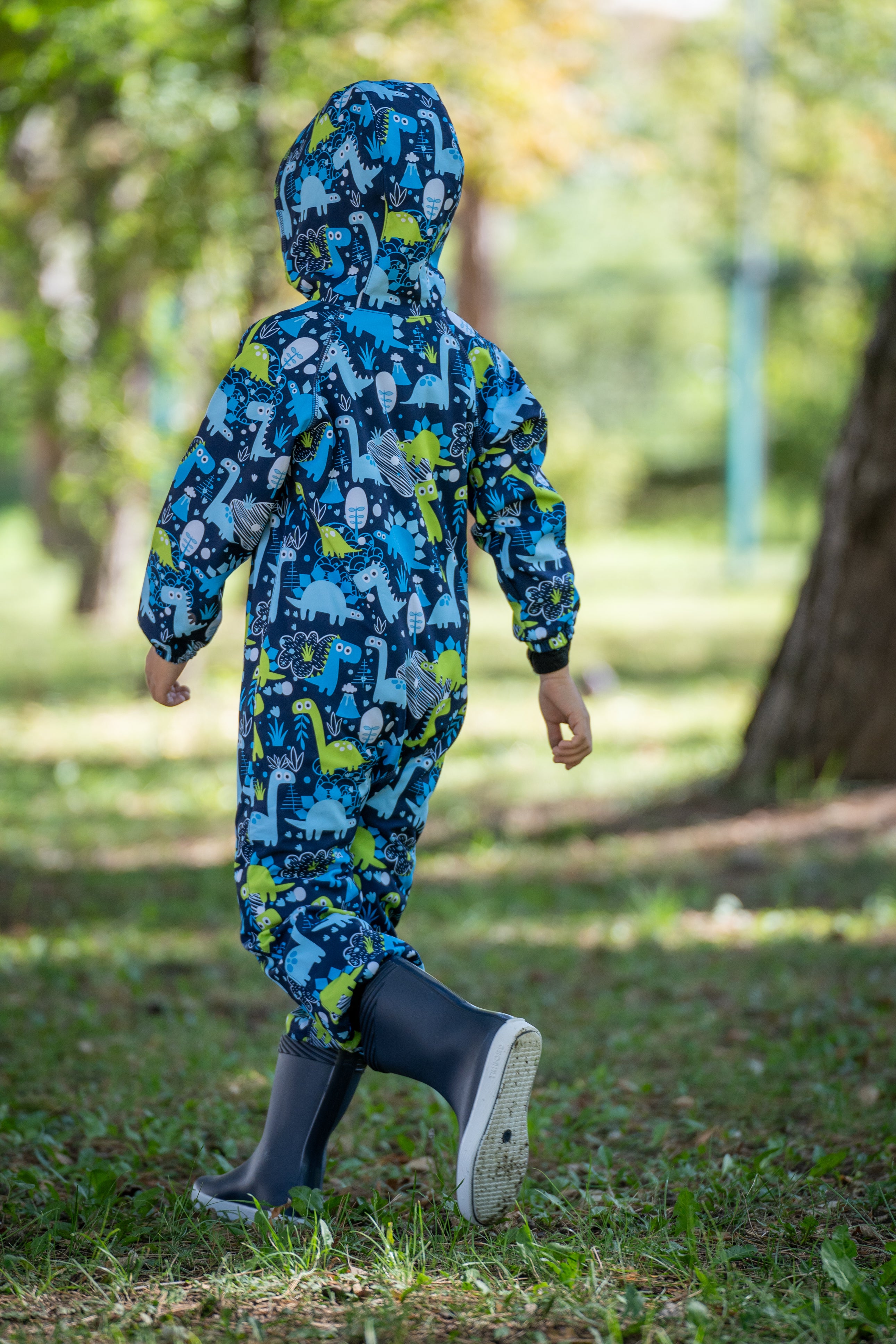 Salopeta copii impermeabila Lozan din softshell Dinozauri