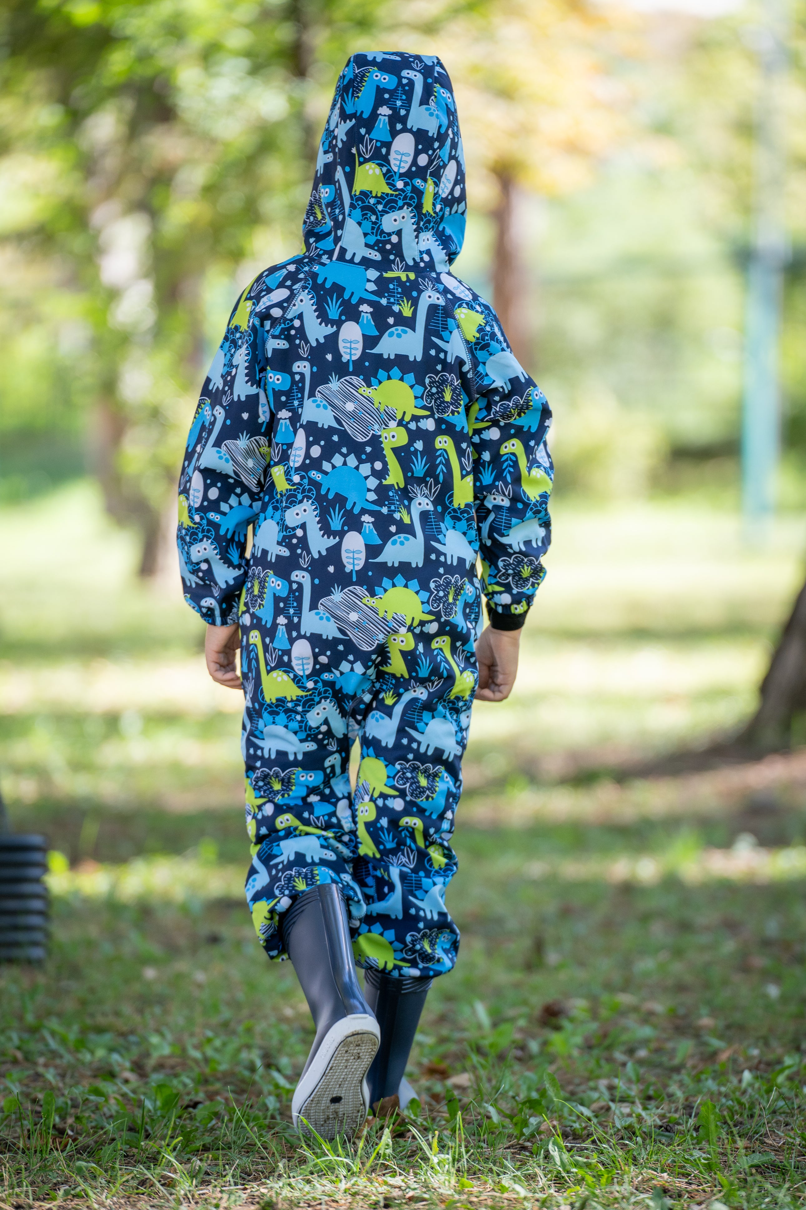 Salopeta copii impermeabila Lozan din softshell Dinozauri