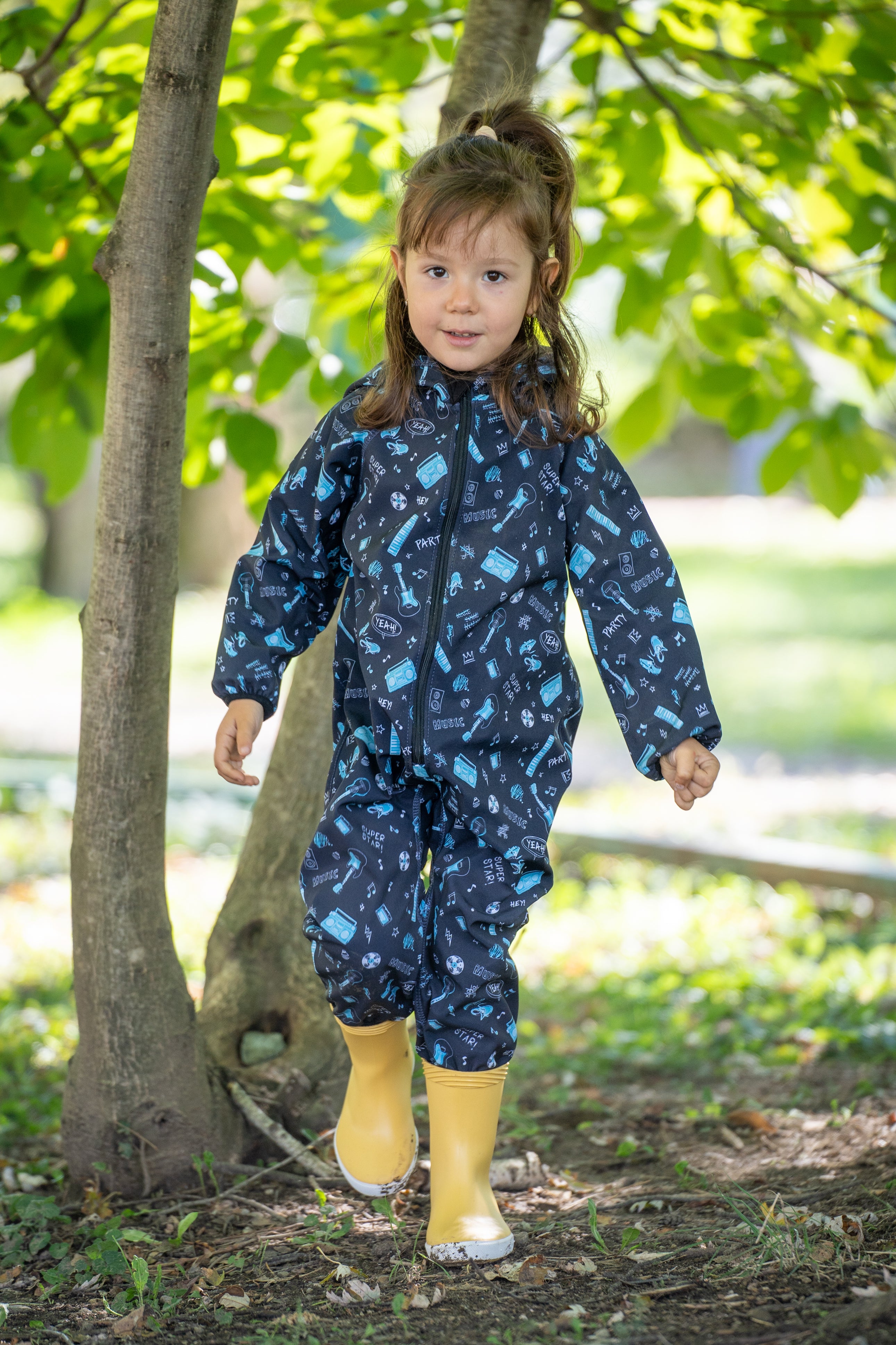 Salopeta copii impermeabila Lozan din softshell Chitare