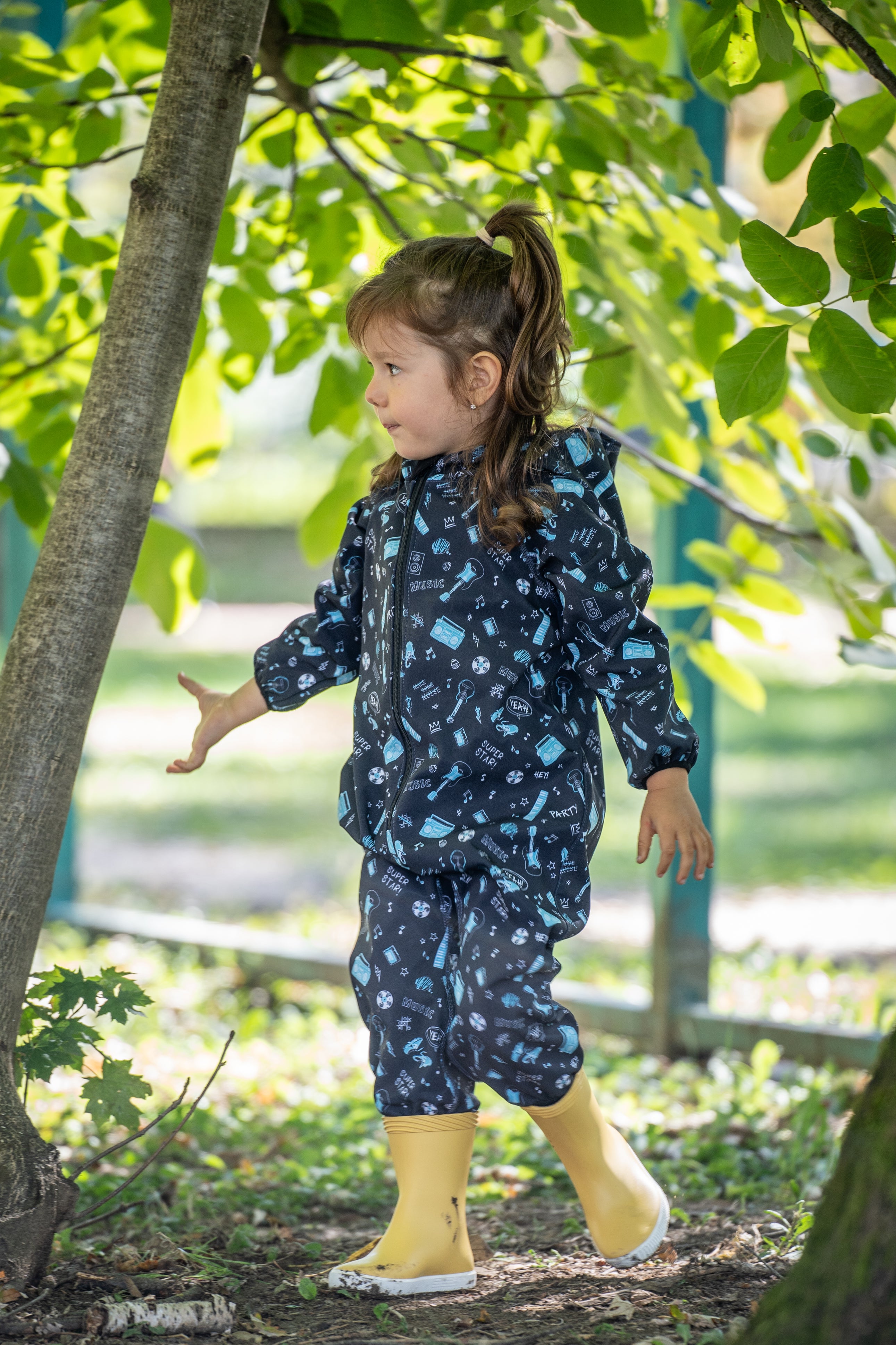 Salopeta copii impermeabila Lozan din softshell Chitare