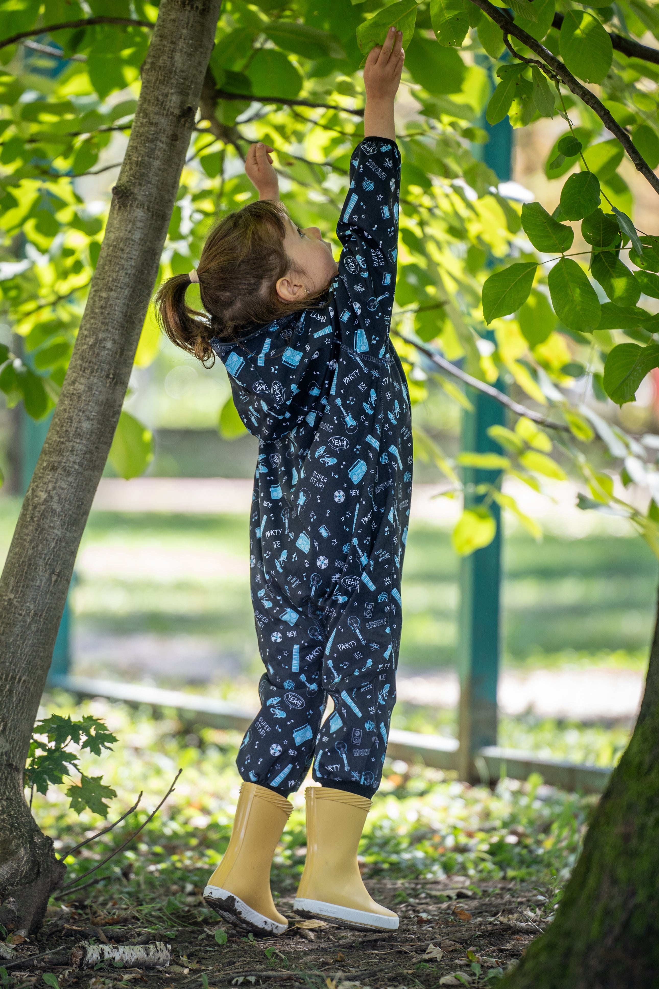 Salopeta copii impermeabila Lozan din softshell Chitare