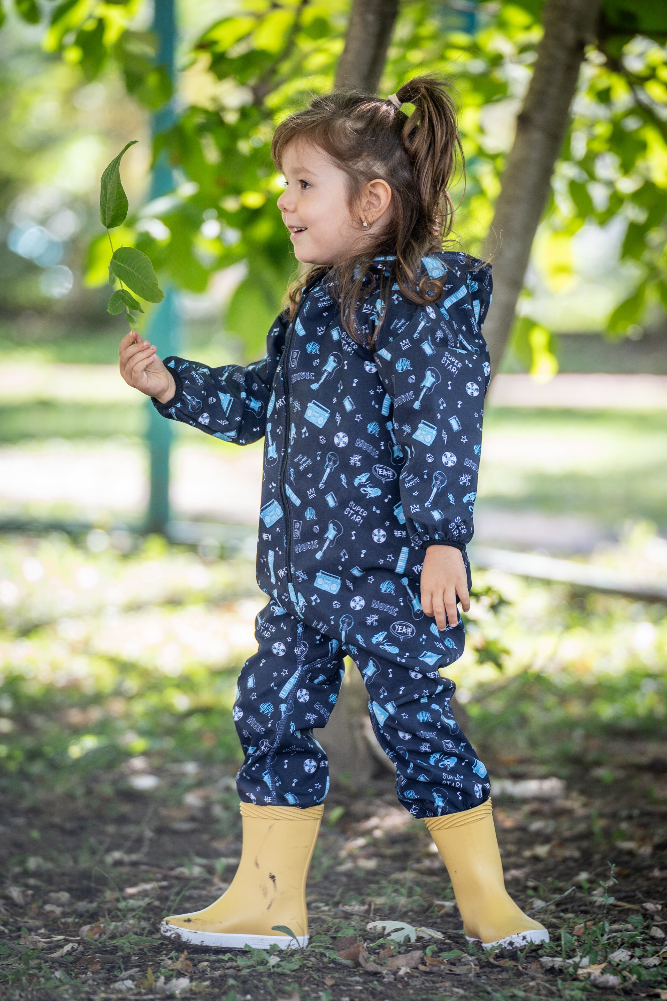 Salopeta copii impermeabila Lozan din softshell Chitare