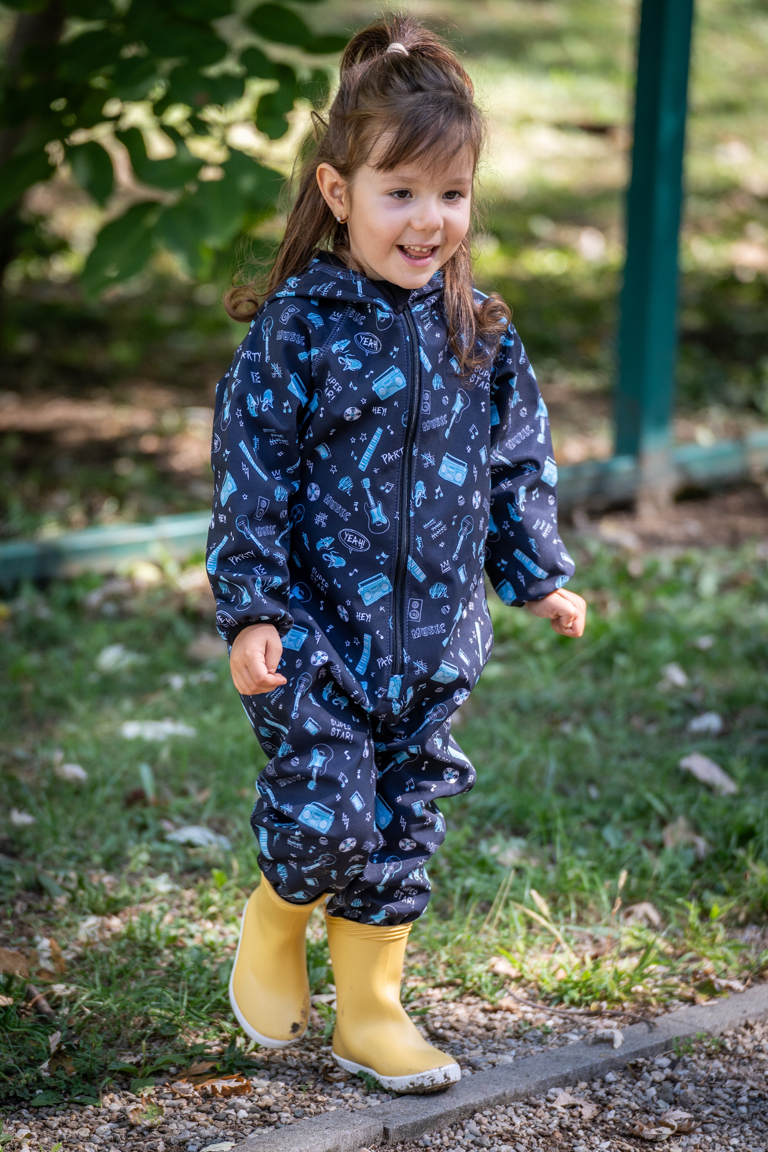 Salopeta copii impermeabila Lozan din softshell Chitare