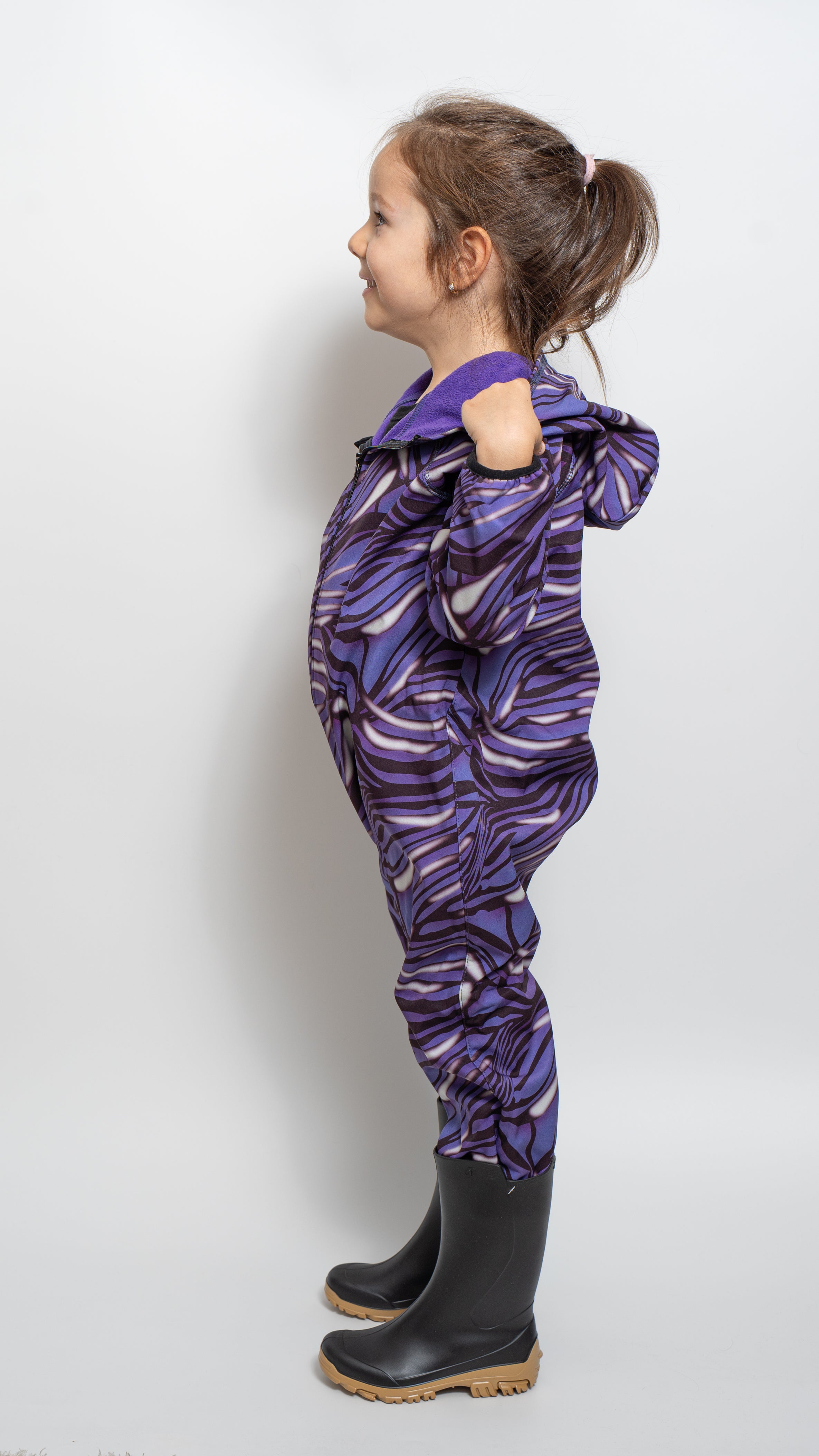 Salopeta copii impermeabila Lozan din softshell Zebra