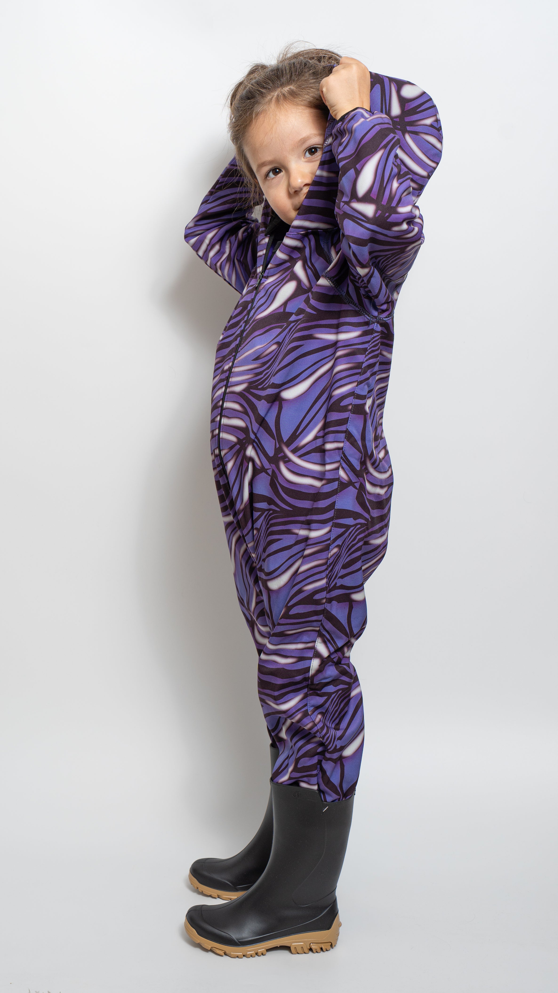 Salopeta copii impermeabila Lozan din softshell Zebra