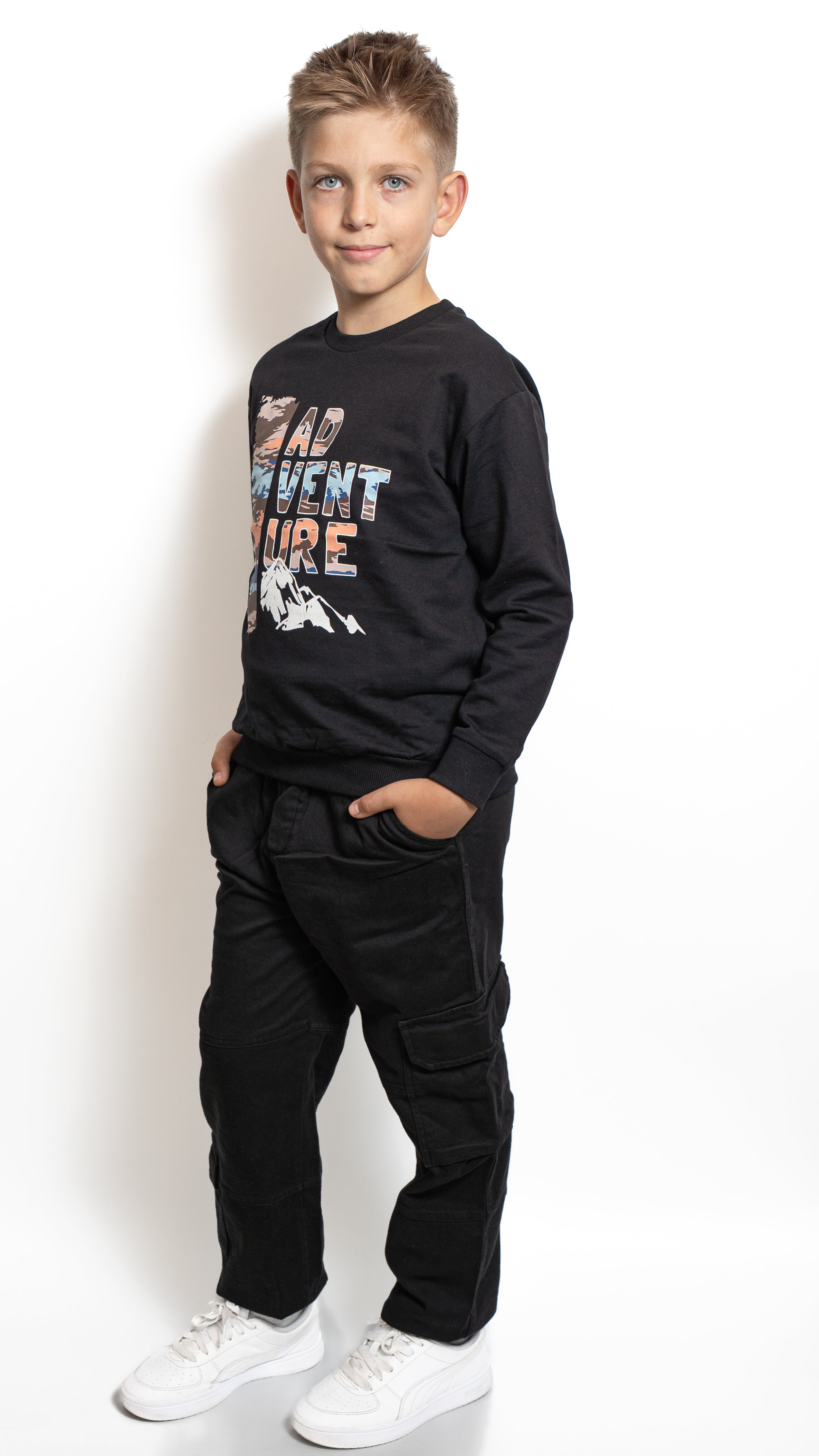 Bluză pentru băieți “Adventure” din bumbac Negru