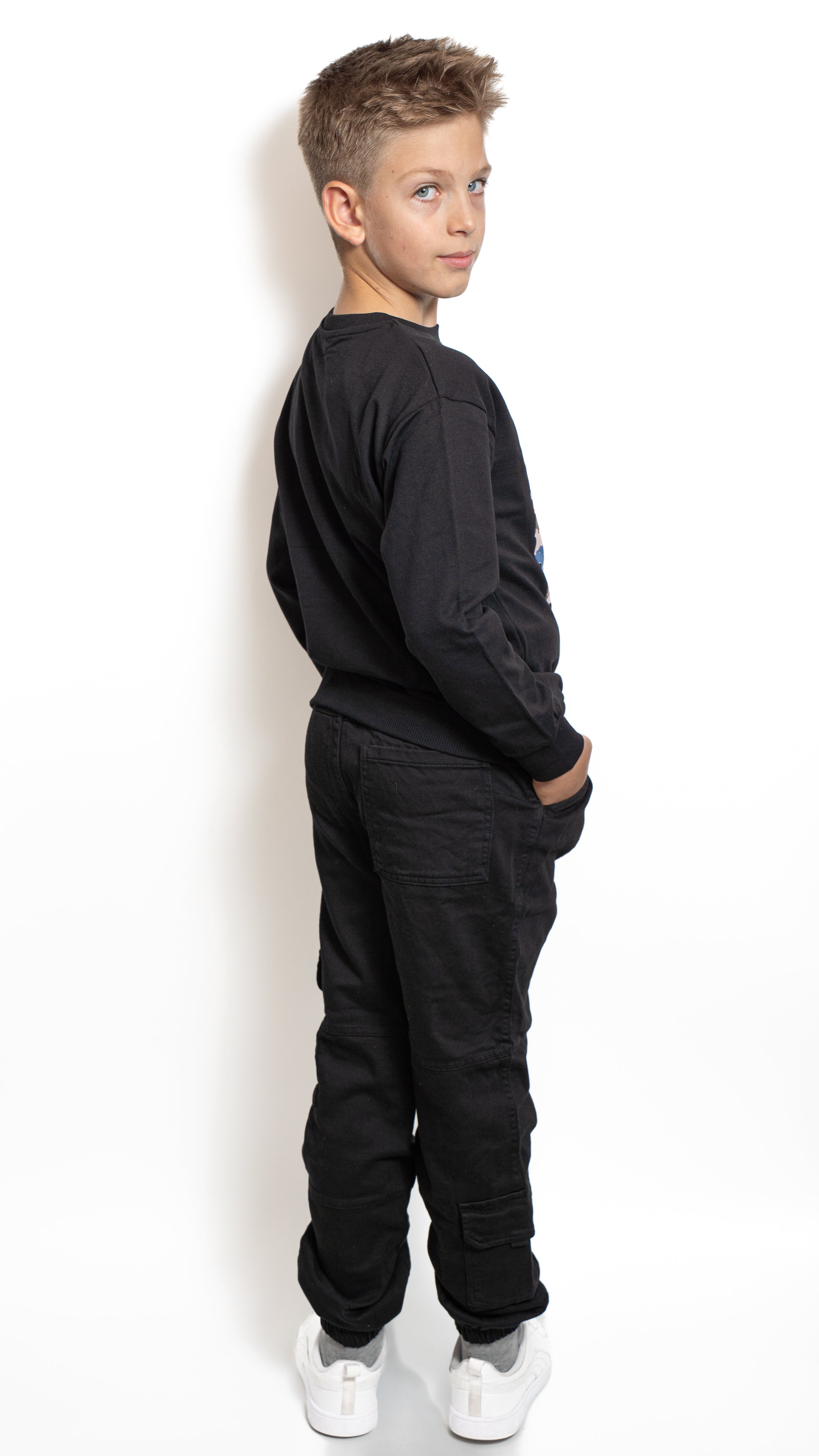 Pantaloni cargo pentru băieți Negru