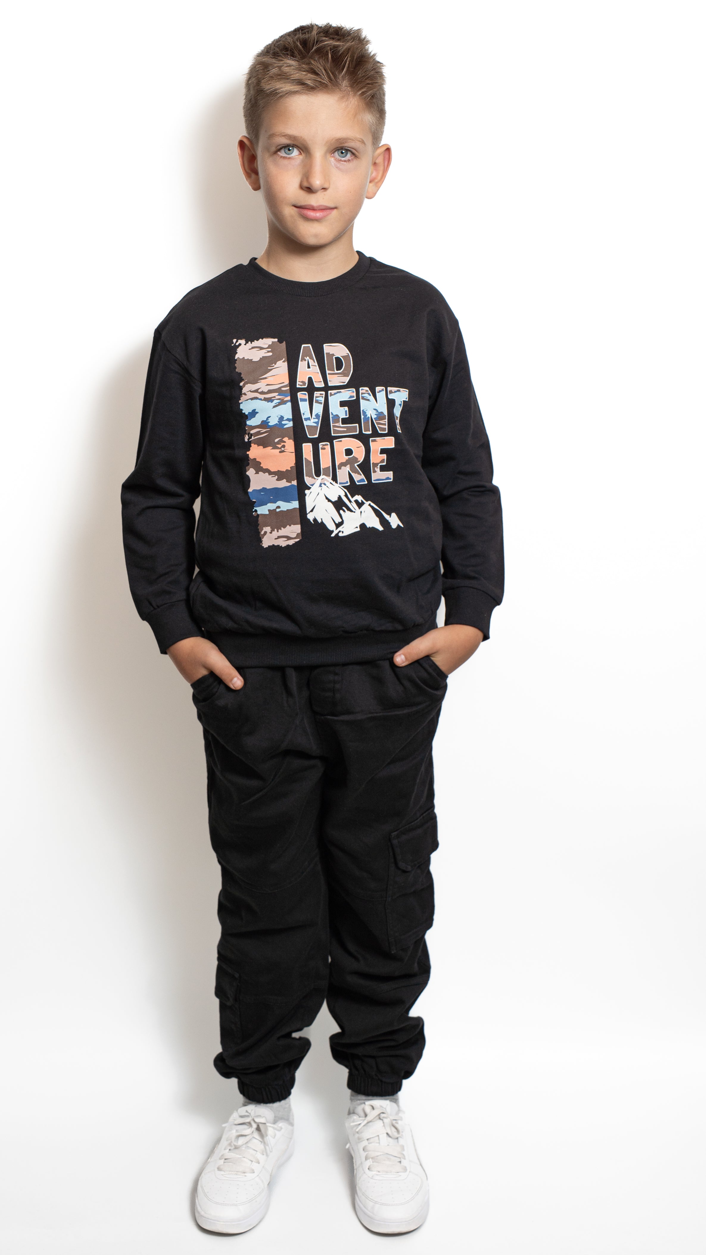 Bluză pentru băieți “Adventure” din bumbac Negru