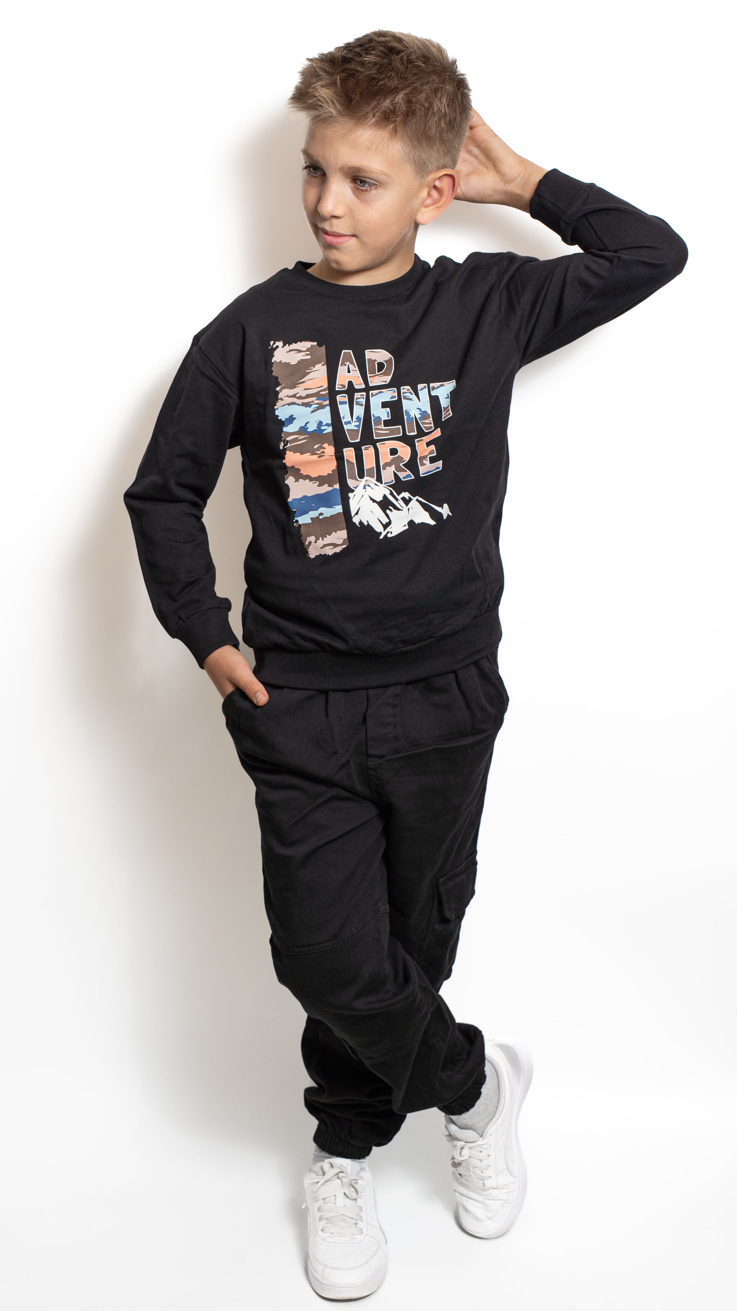 Bluză pentru băieți “Adventure” din bumbac Negru