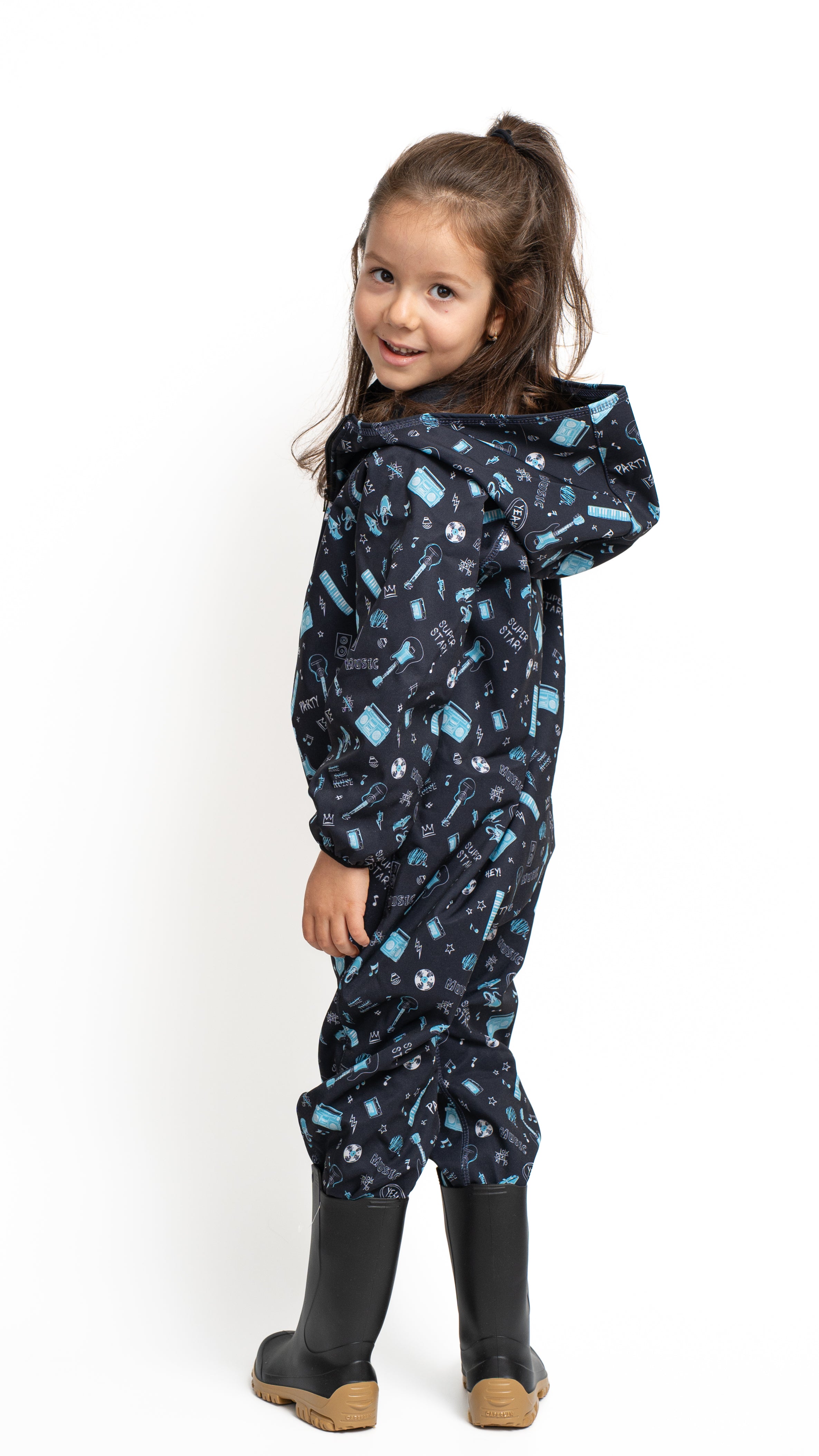 Salopeta copii impermeabila Lozan din softshell Chitare