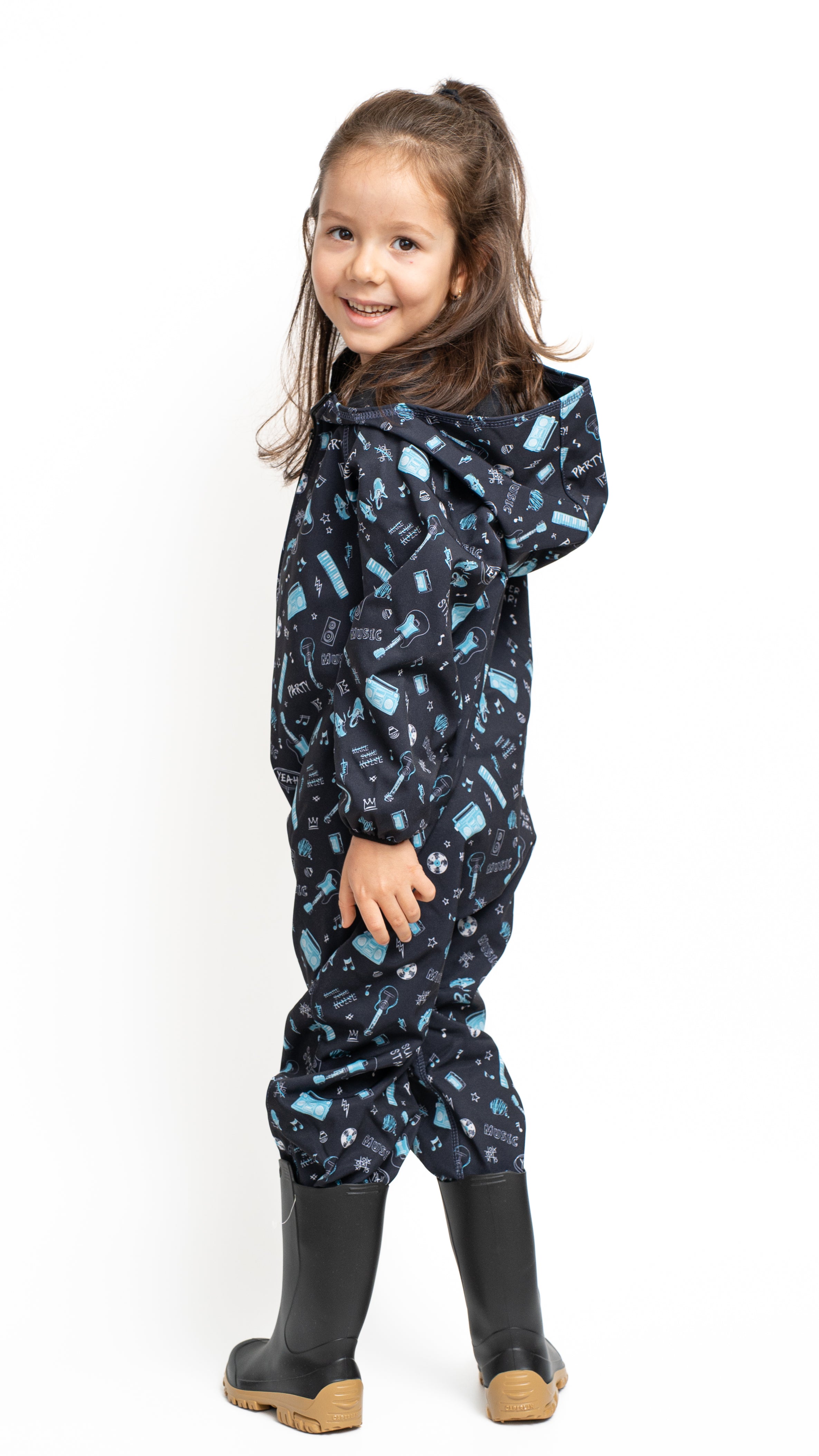 Salopeta copii impermeabila Lozan din softshell Chitare