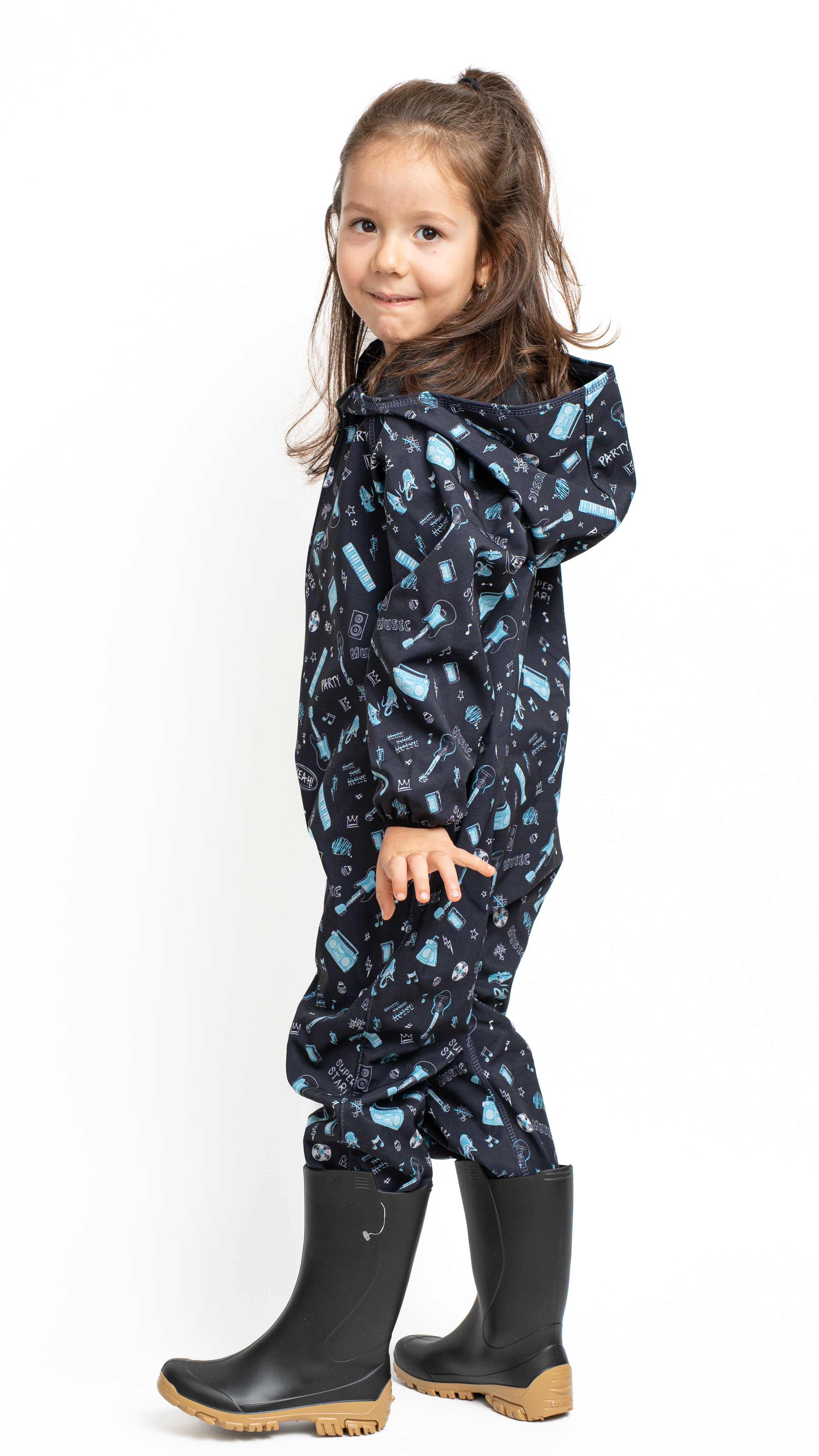 Salopeta copii impermeabila Lozan din softshell Chitare