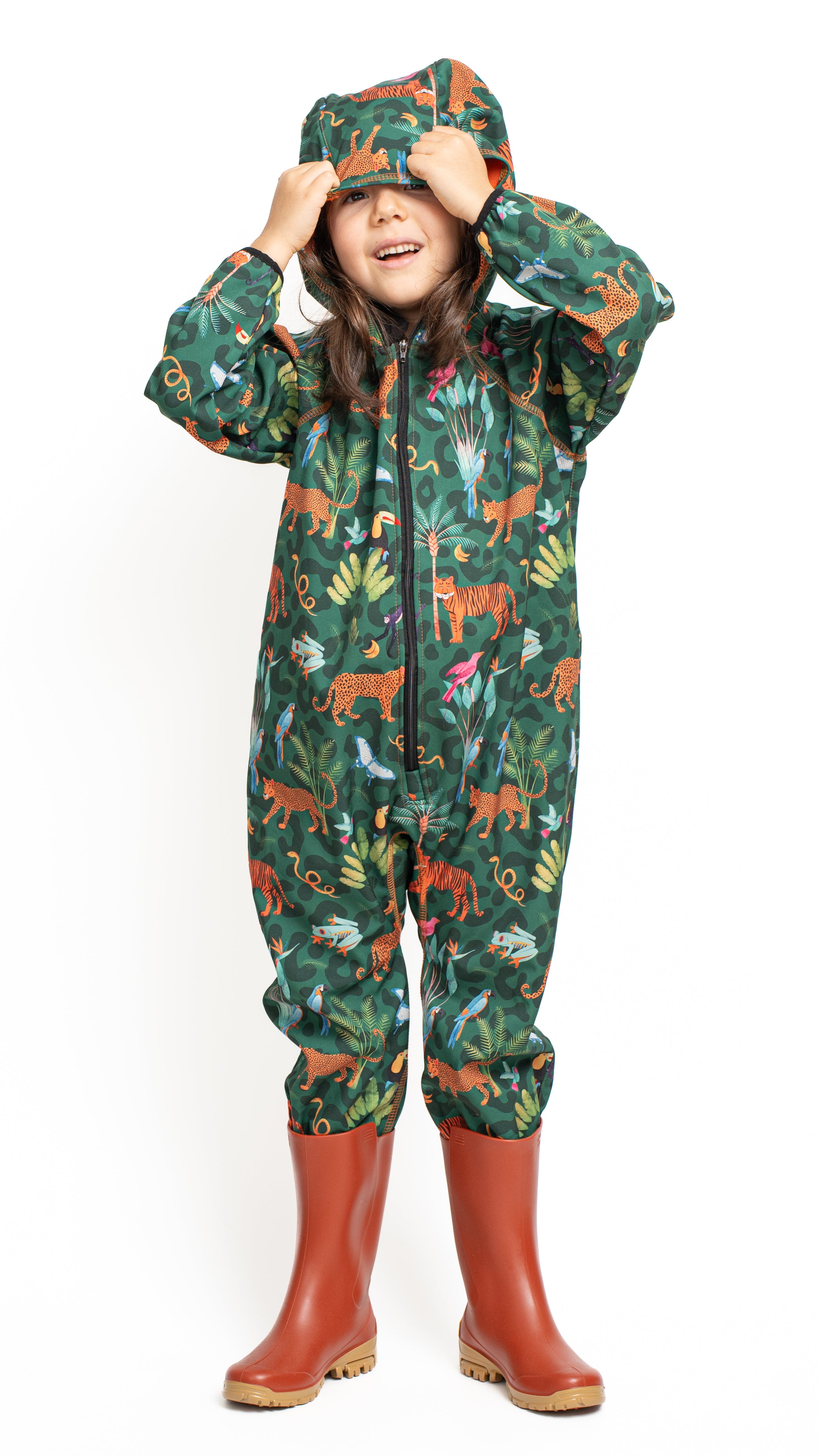 Salopeta copii impermeabila Lozan din softshell Jungla