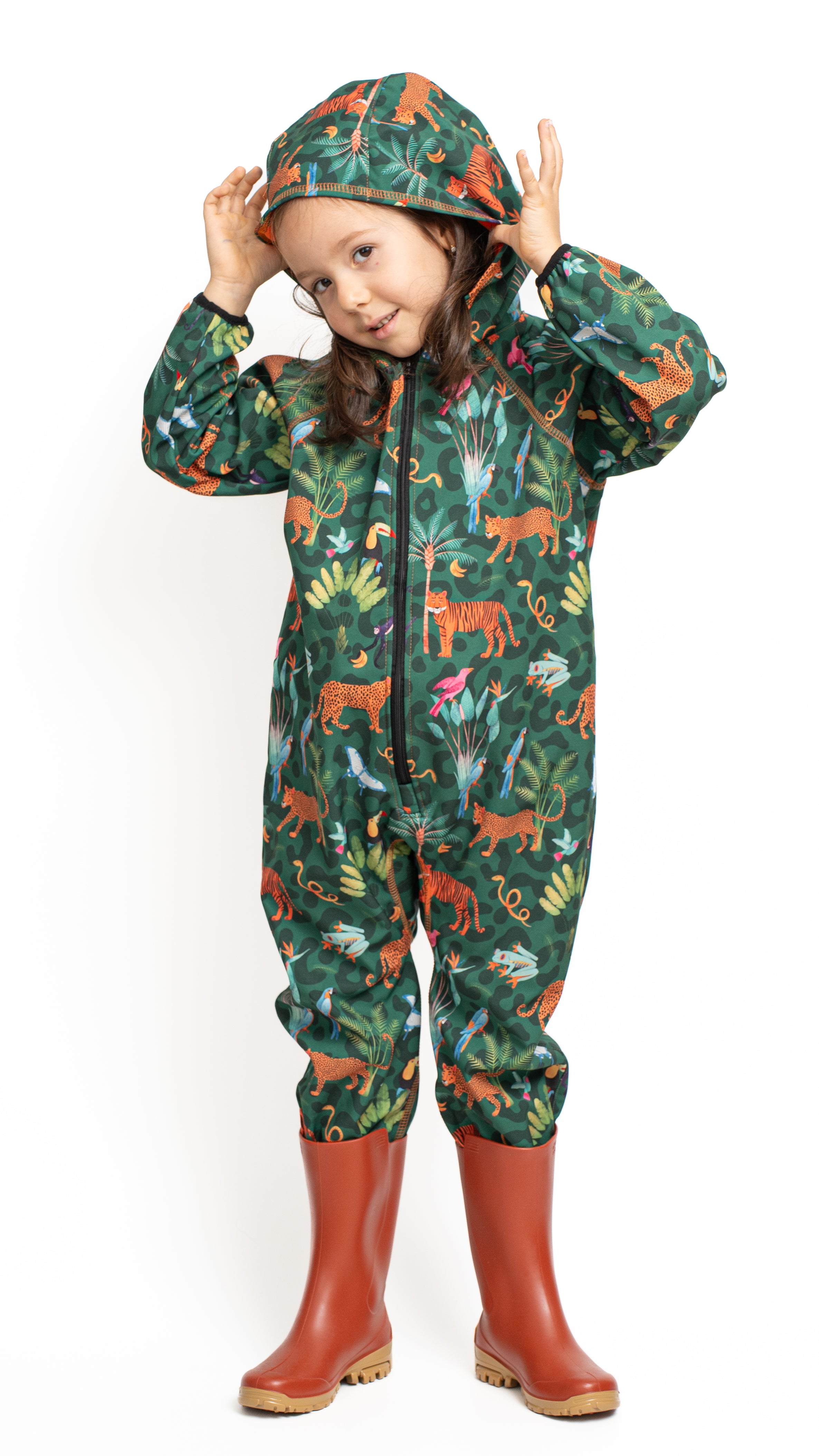 Salopeta copii impermeabila Lozan din softshell Jungla