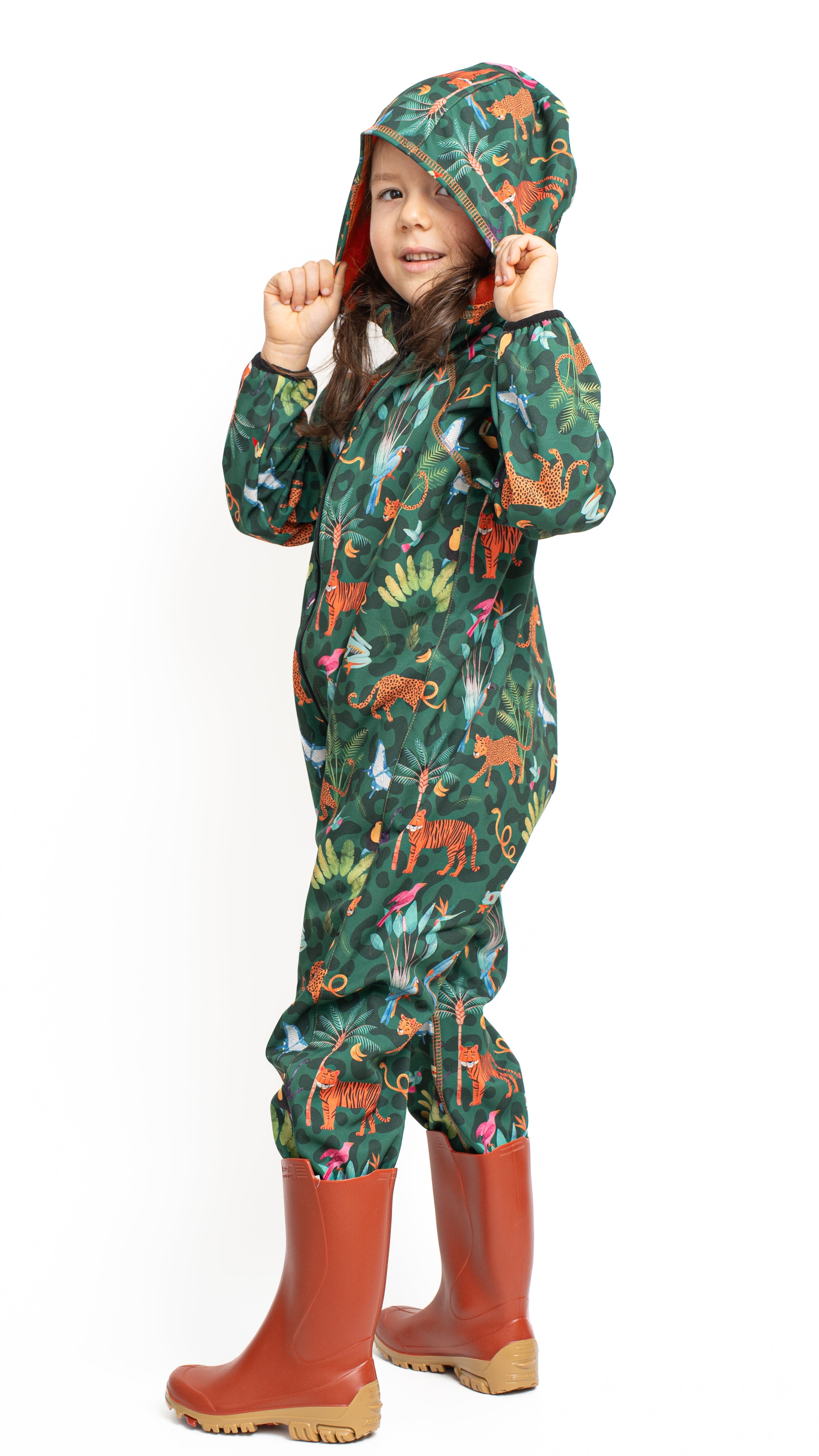 Salopeta copii impermeabila Lozan din softshell Jungla