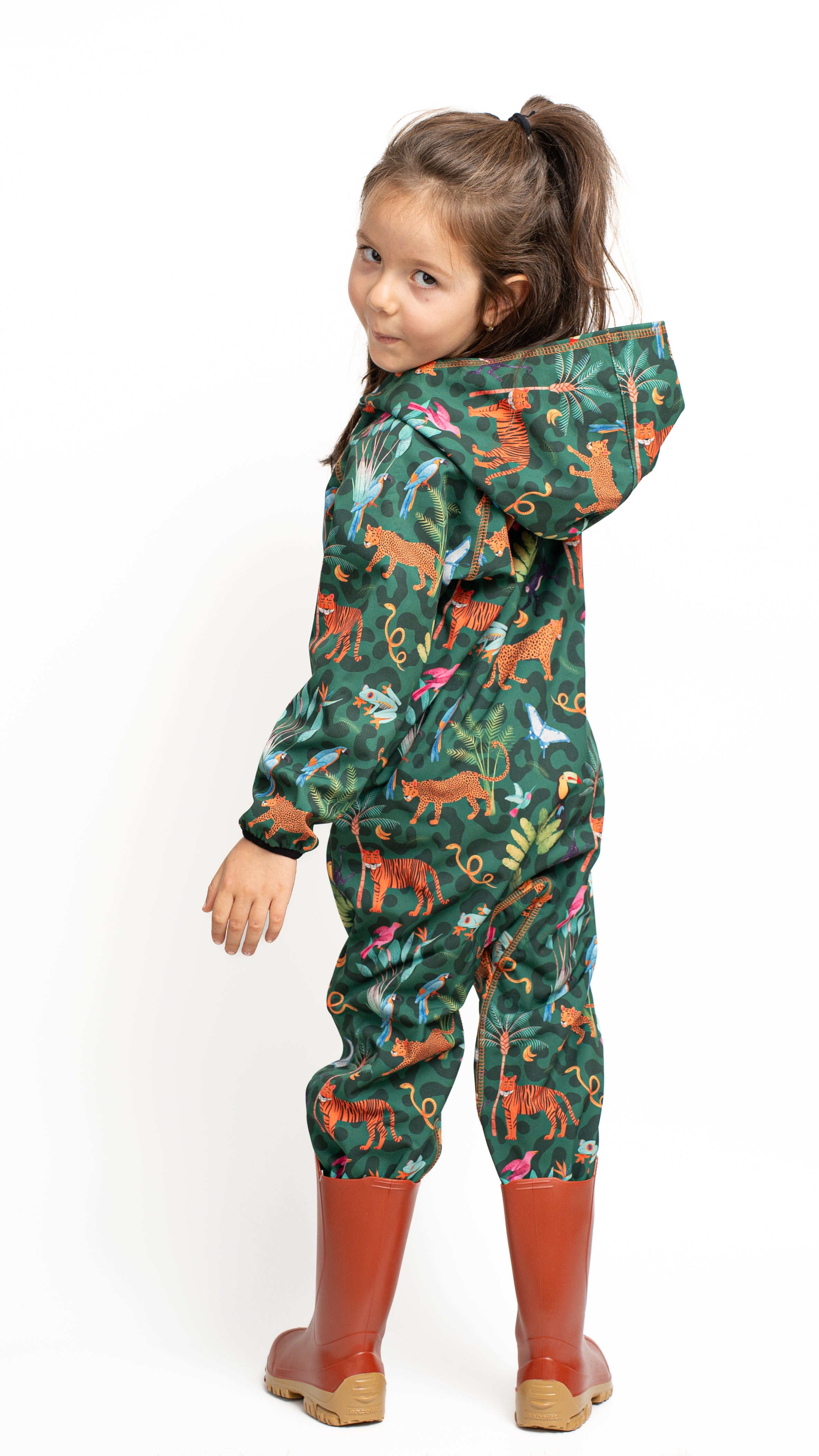 Salopeta copii impermeabila Lozan din softshell Jungla