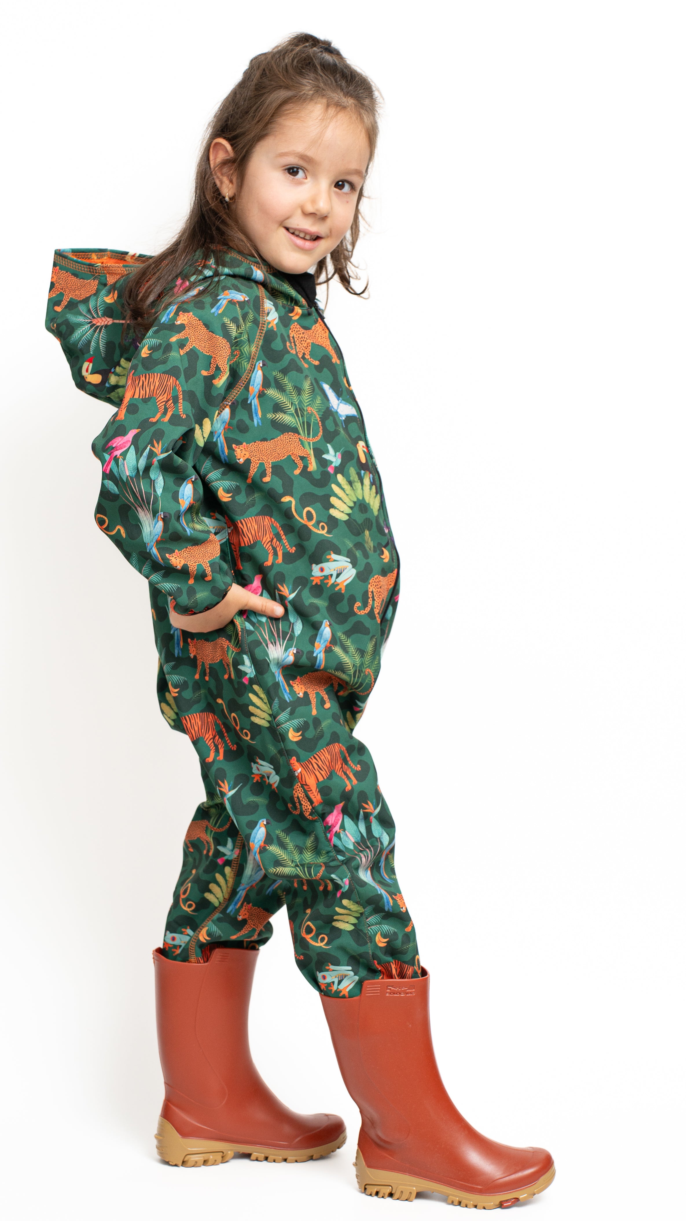 Salopeta copii impermeabila Lozan din softshell Jungla