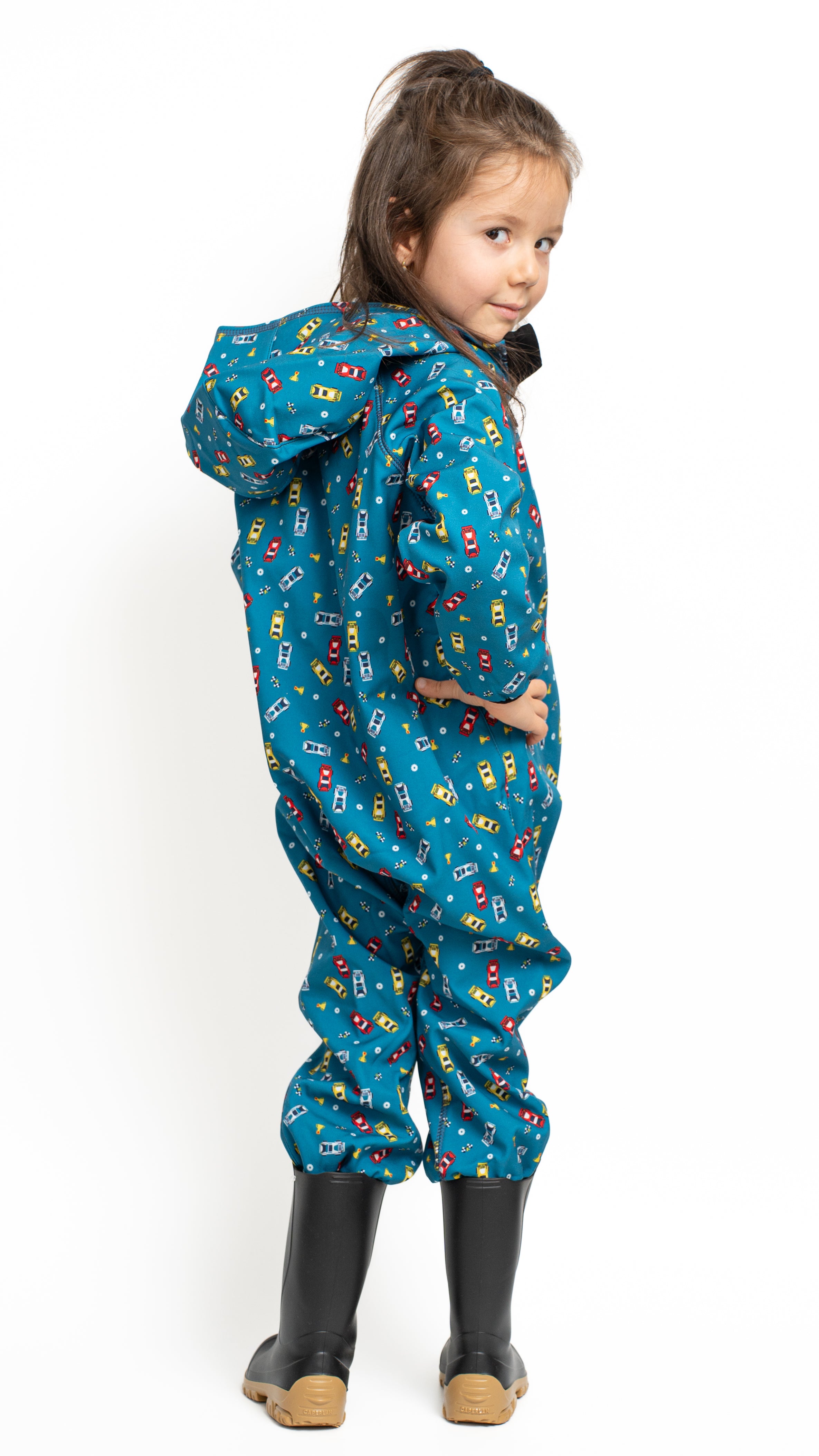 Salopeta copii impermeabila Lozan din softshell Masinute