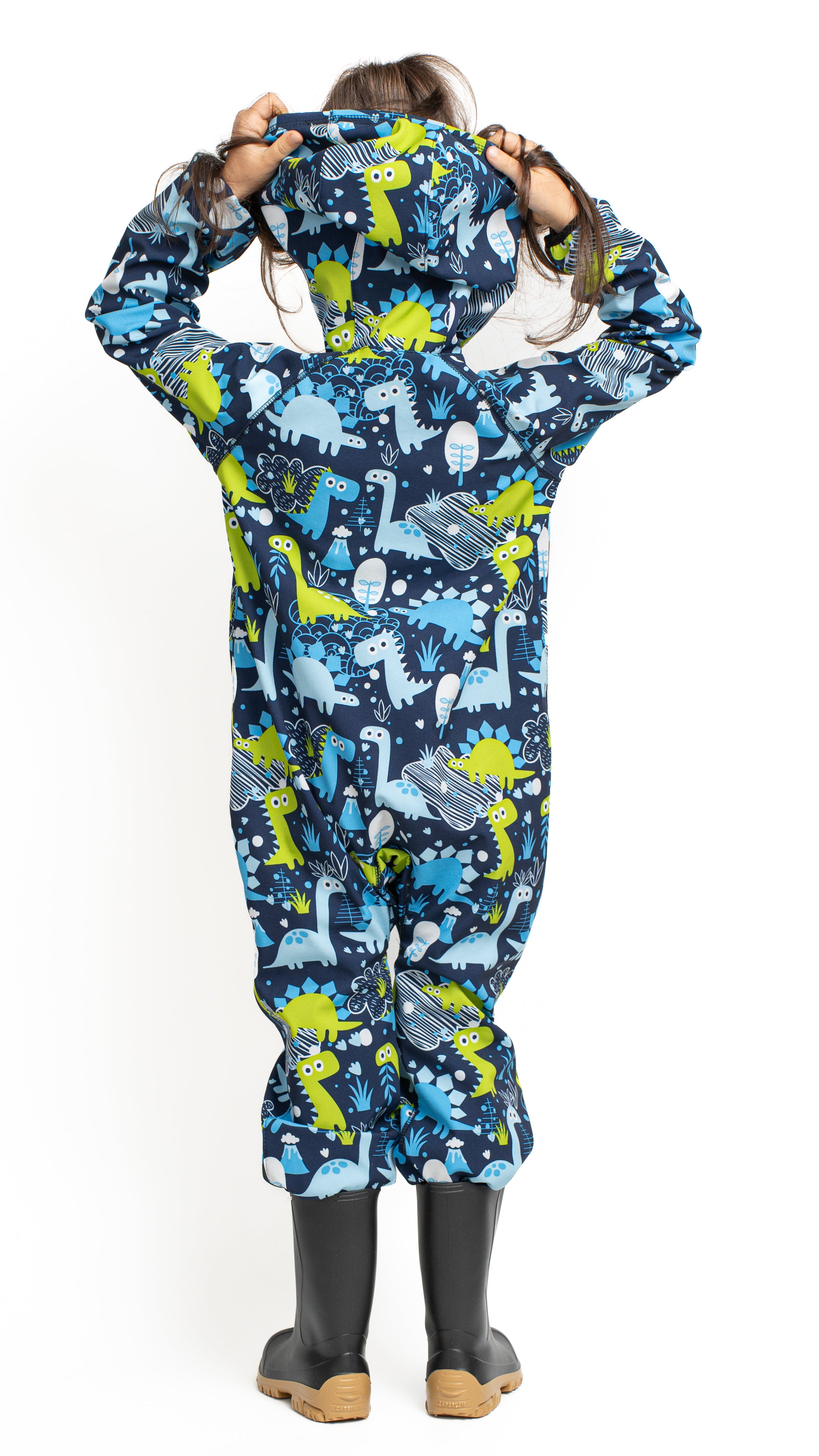 Salopeta copii impermeabila Lozan din softshell Dinozauri