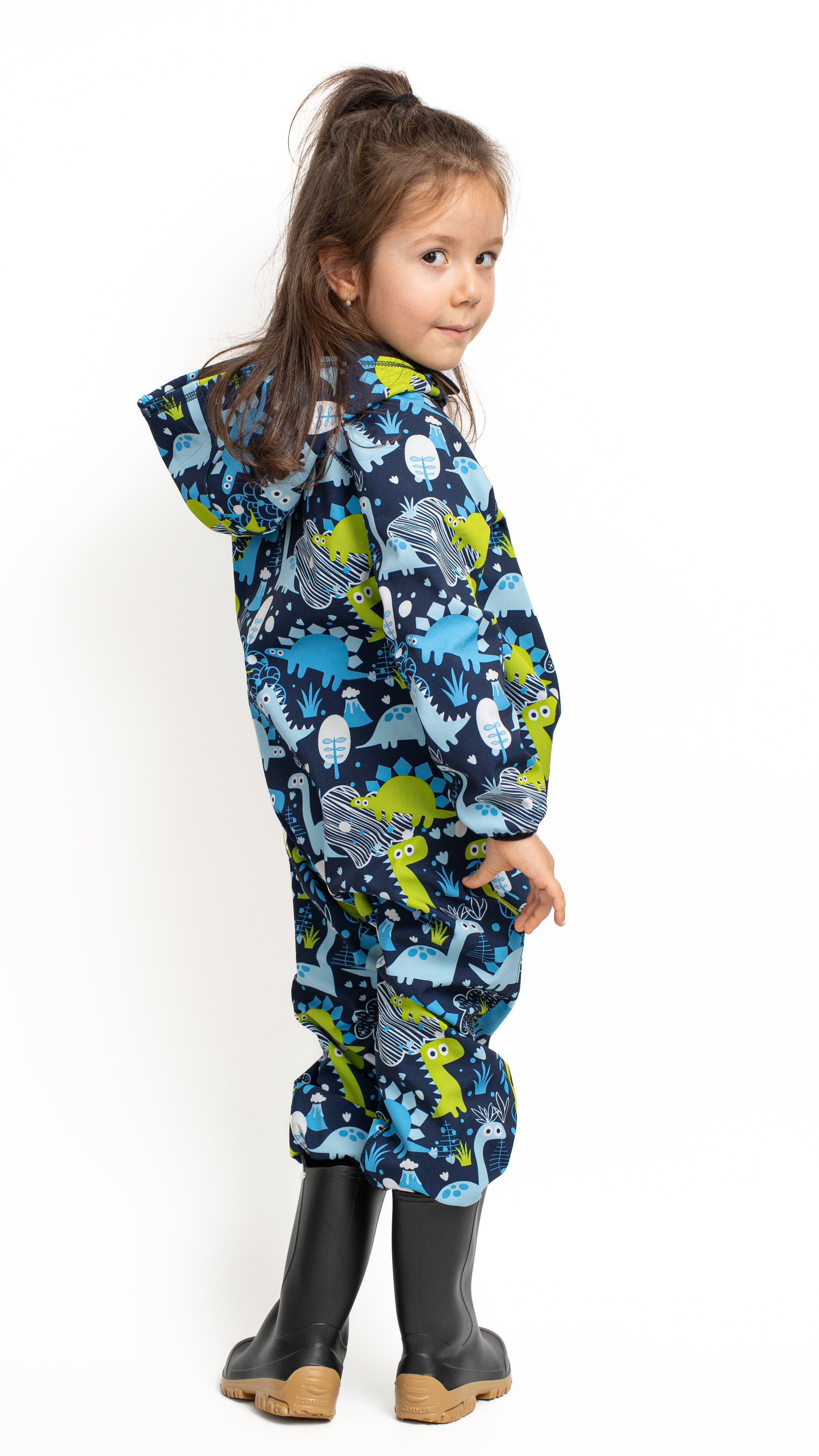 Salopeta copii impermeabila Lozan din softshell Dinozauri