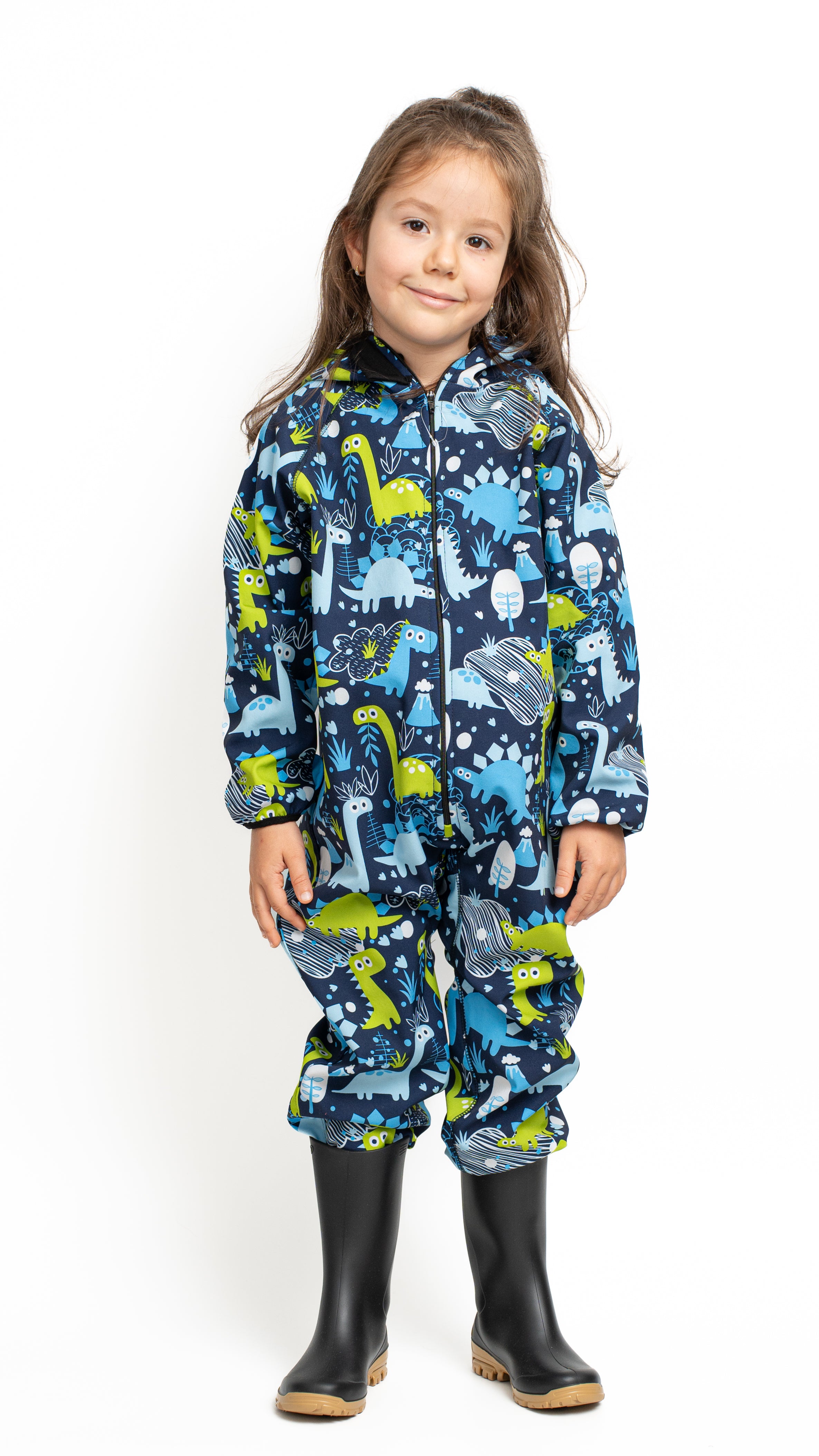 Salopeta copii impermeabila Lozan din softshell Dinozauri