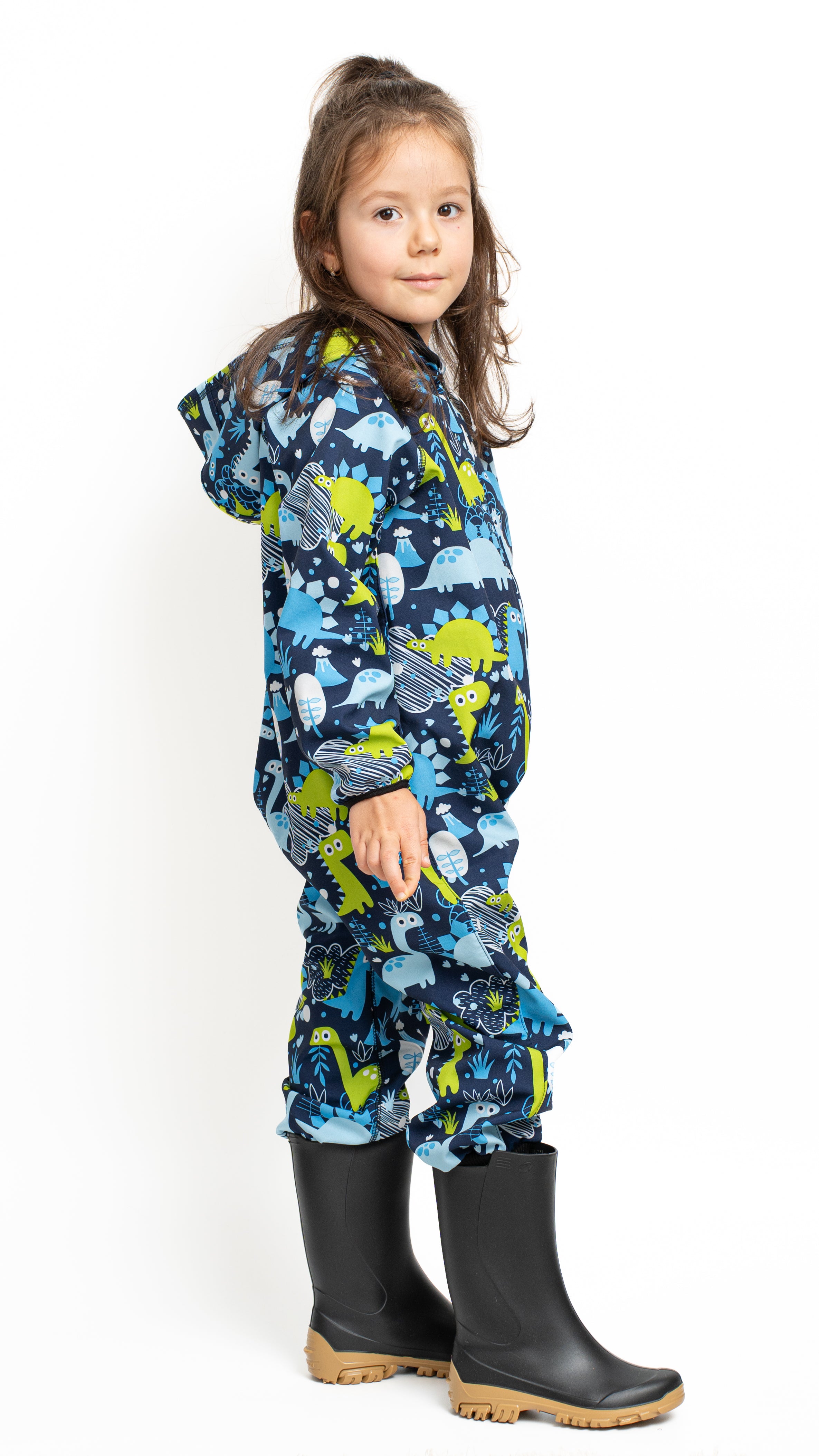 Salopeta copii impermeabila Lozan din softshell Dinozauri