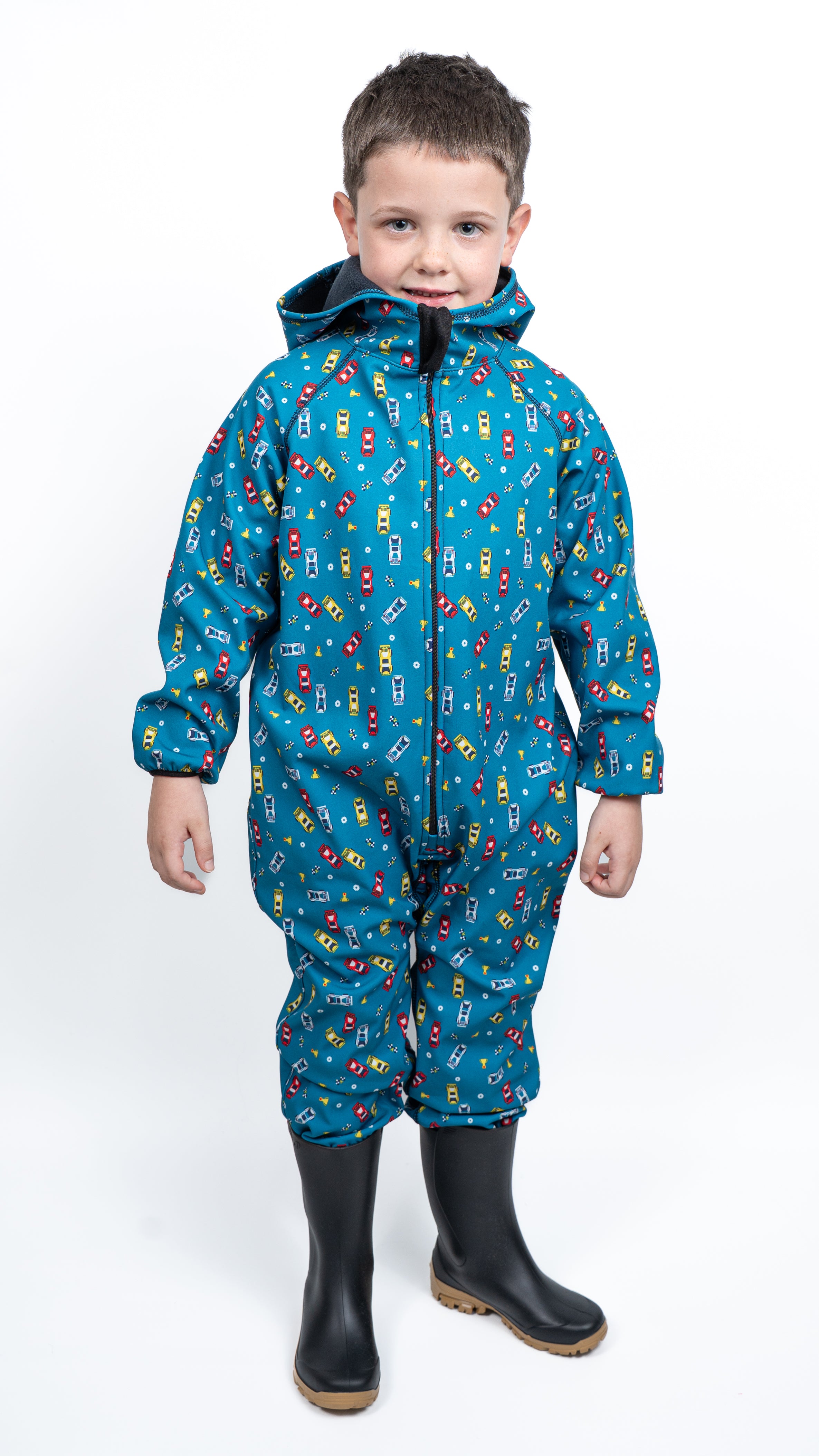 Salopeta copii impermeabila Lozan din softshell Masinute