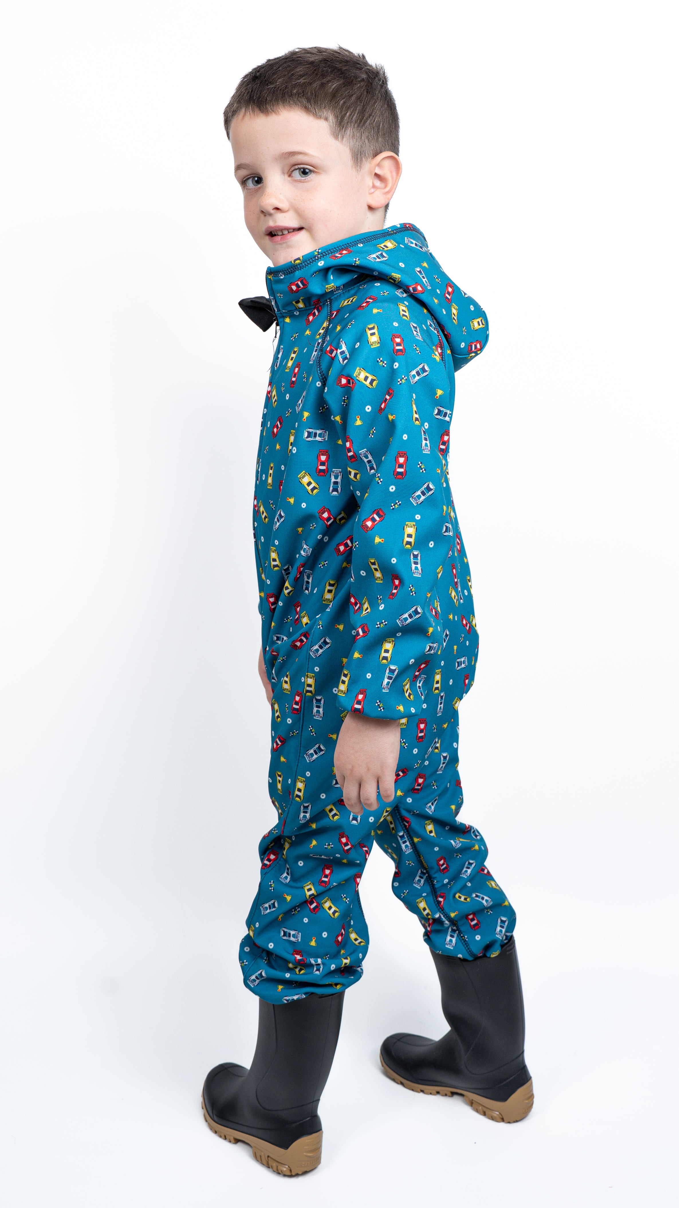 Salopeta copii impermeabila Lozan din softshell Masinute