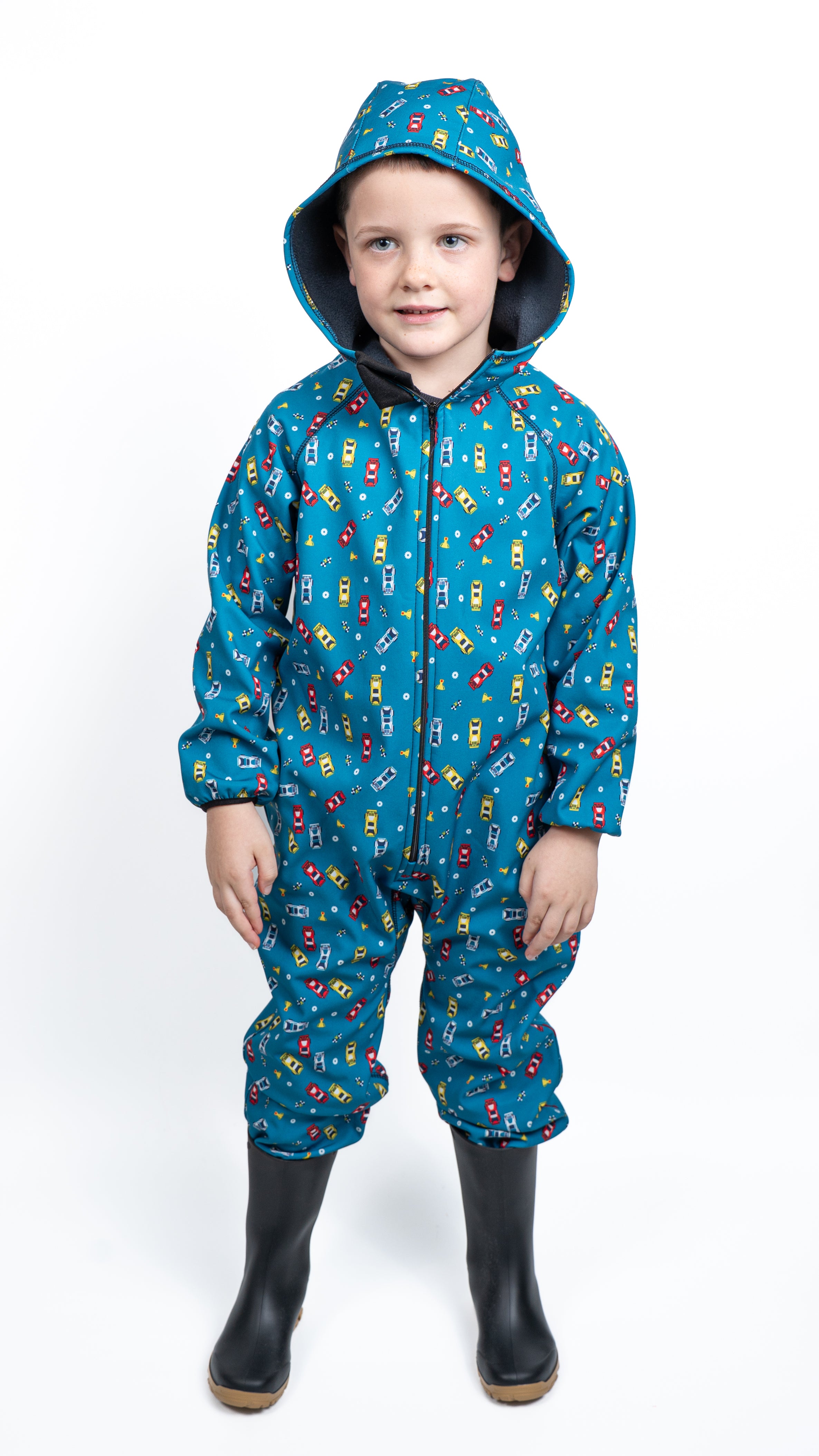 Salopeta copii impermeabila Lozan din softshell Masinute