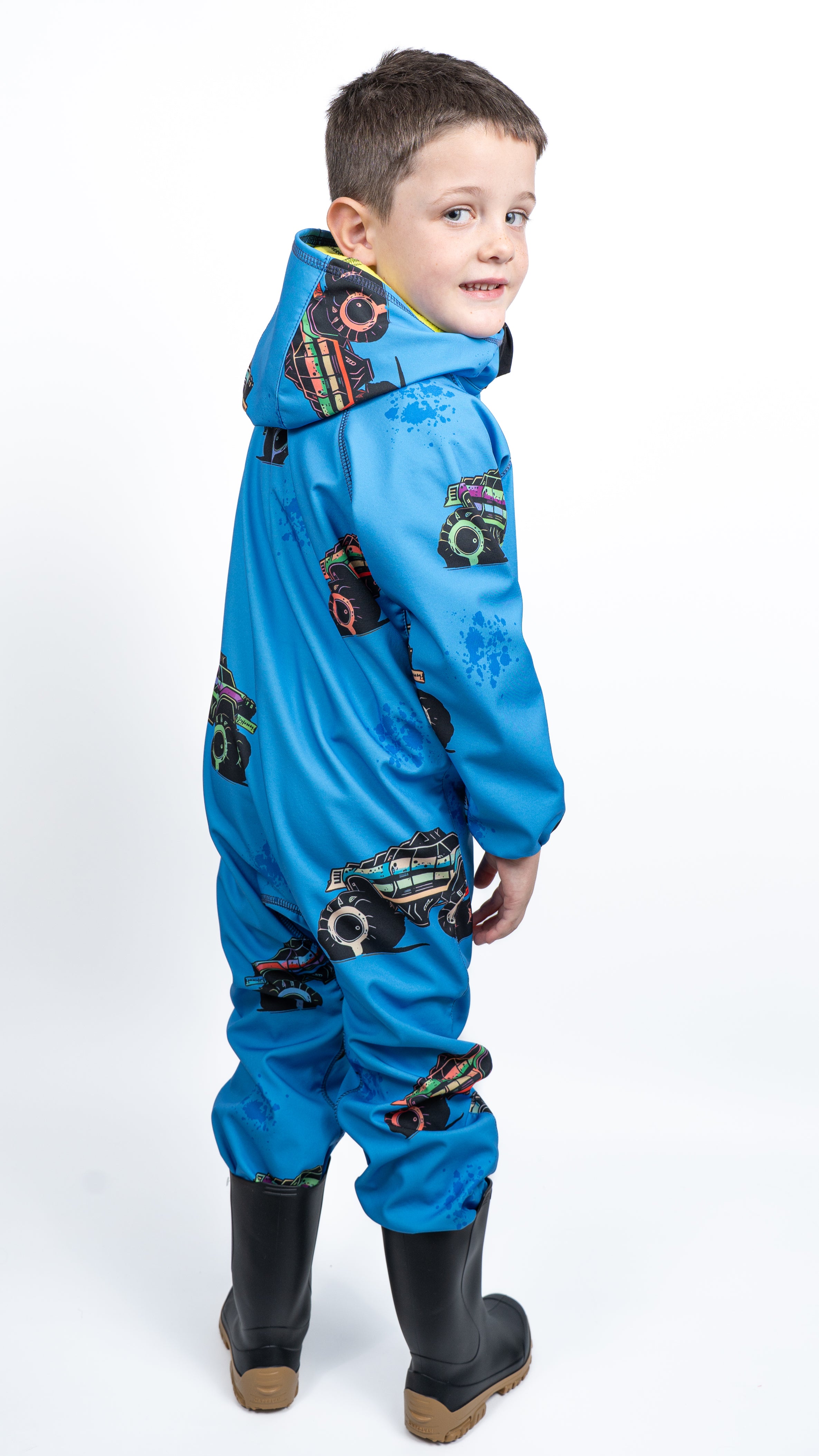 Salopeta copii impermeabila Lozan din softshell Camioane