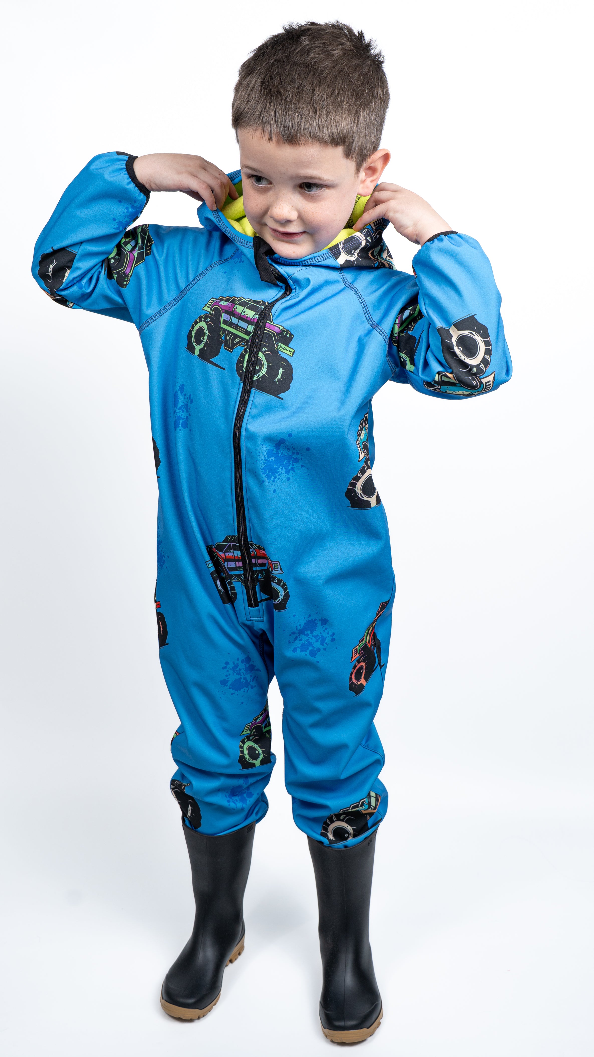 Salopeta copii impermeabila Lozan din softshell Camioane