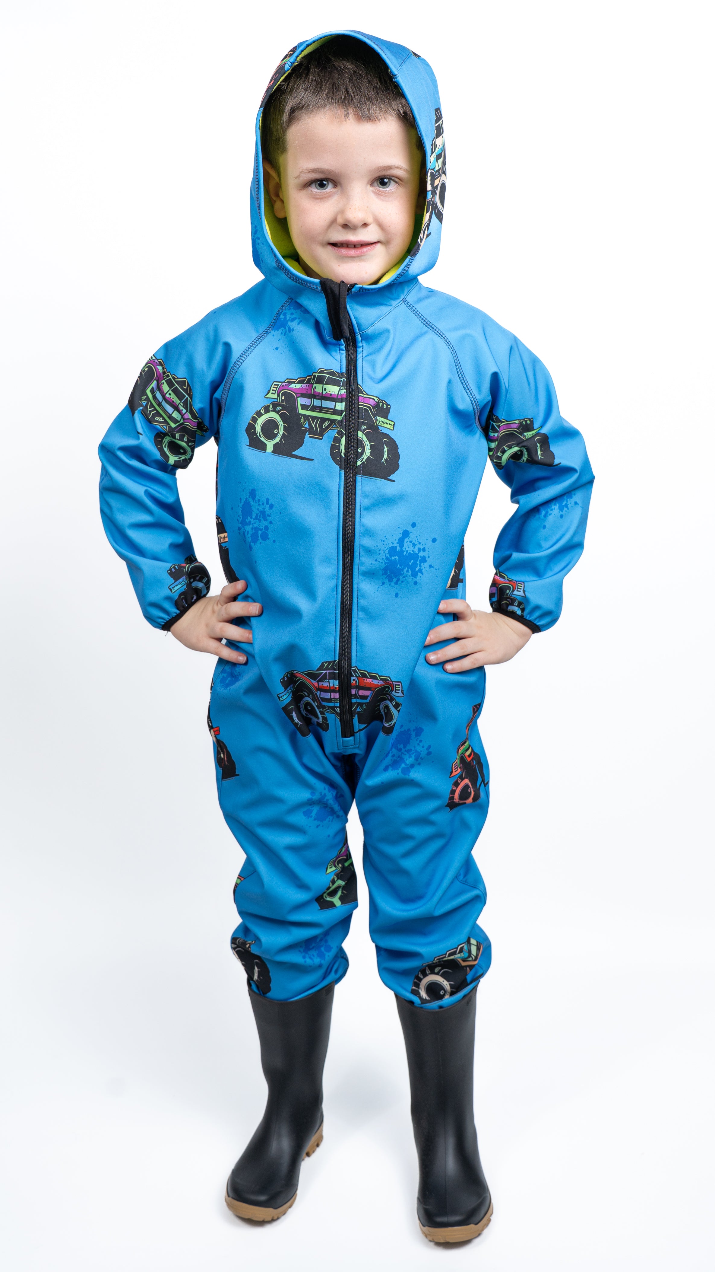 Salopeta copii impermeabila Lozan din softshell Camioane