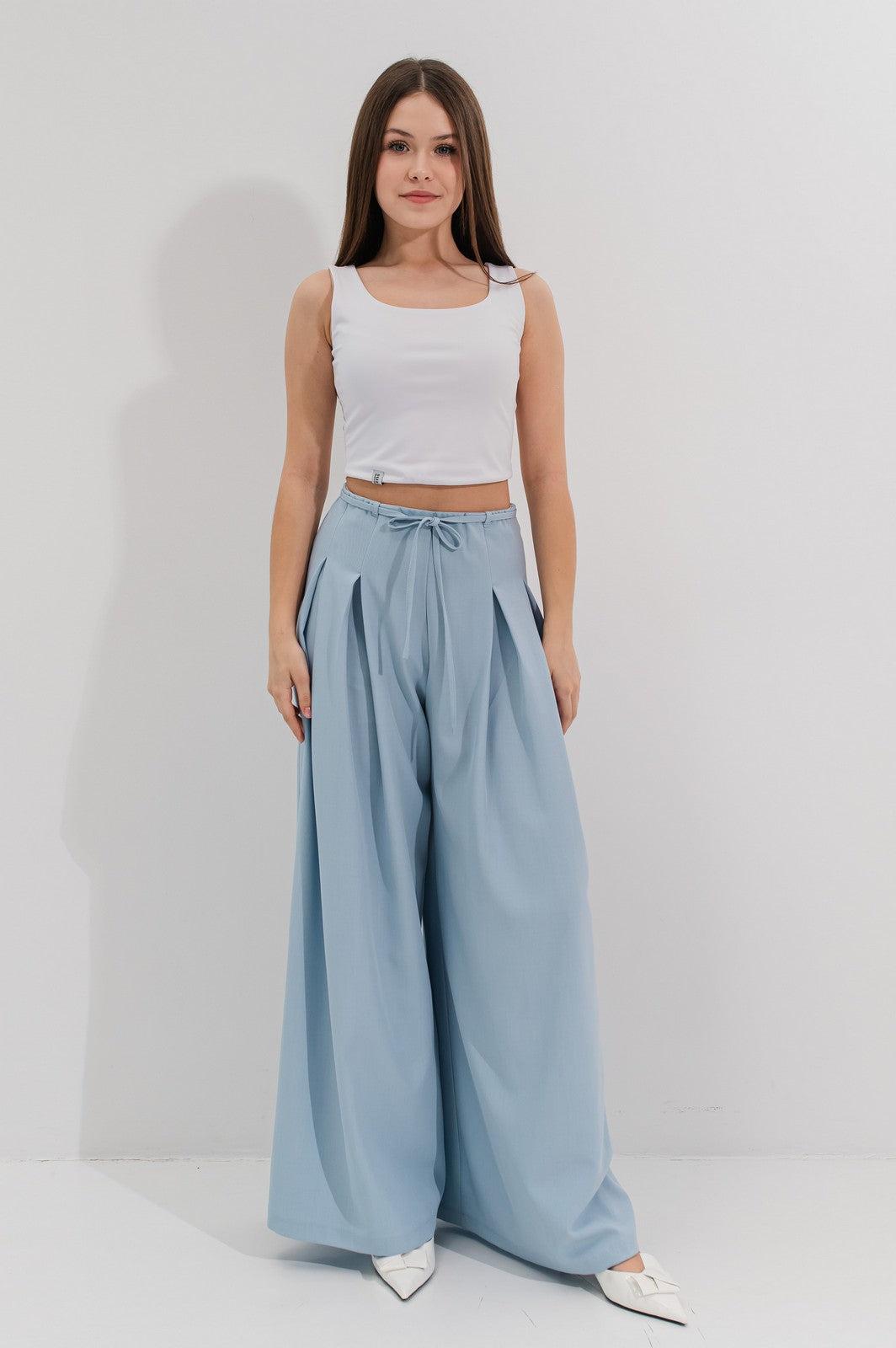 Pantaloni eleganti palazzo Leslie Blue