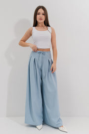 Pantaloni eleganti palazzo Leslie Blue