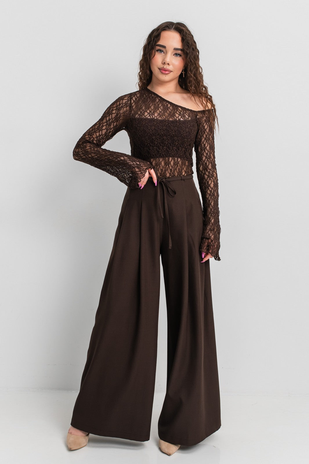 Pantaloni eleganti Ahata Chocolate