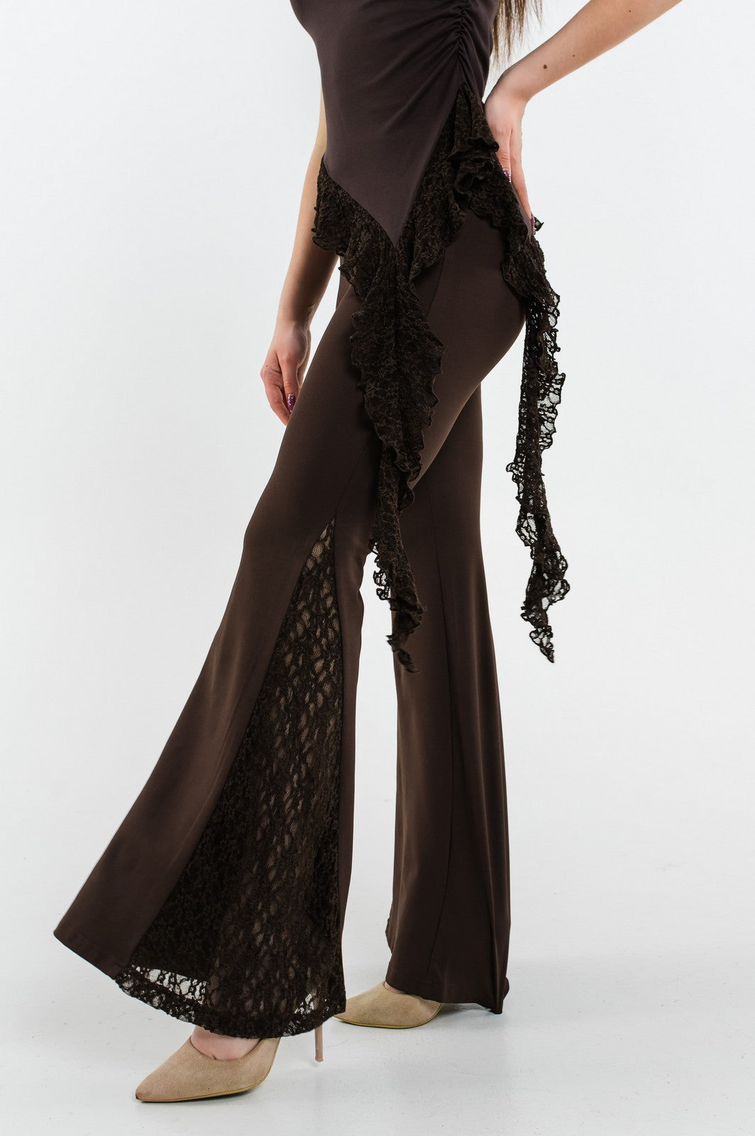 Pantaloni Starla Ciocolatiu