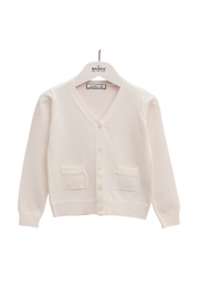 Pulover alb cu nasturi