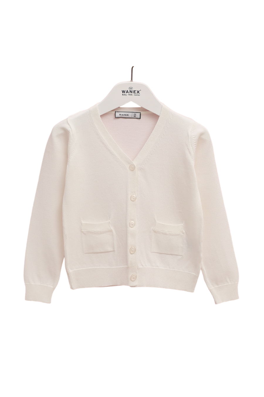 Pulover alb cu nasturi