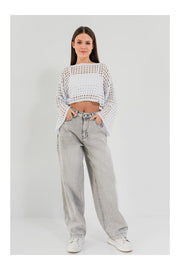 Pantaloni blugi casual cu talie înaltă Kearney