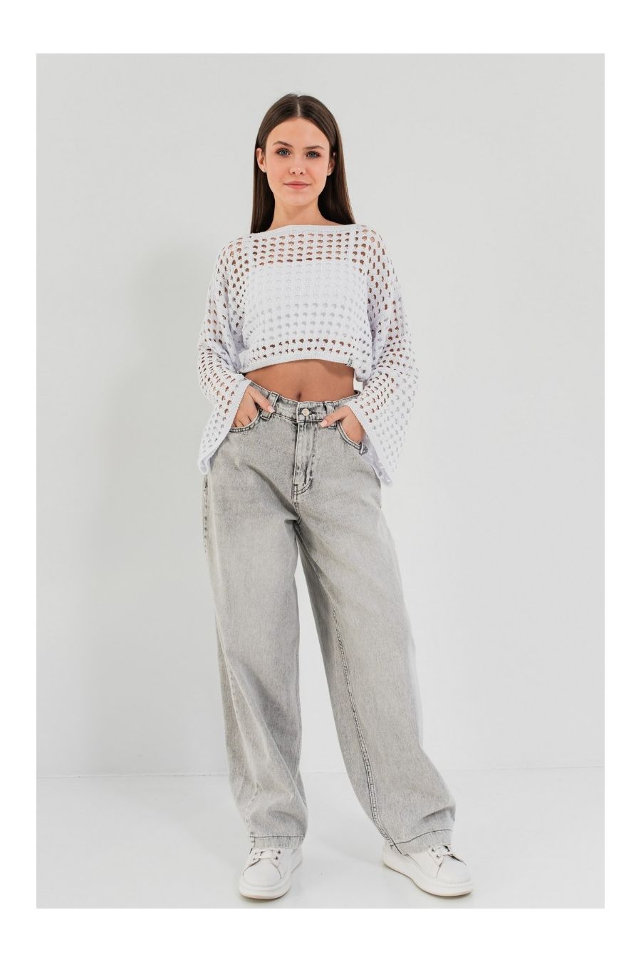 Pantaloni blugi casual cu talie înaltă Kearney