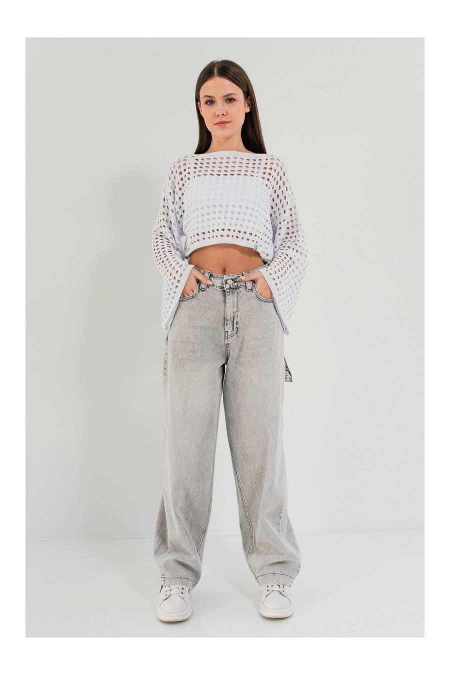 Pantaloni blugi casual cu talie înaltă Kearney